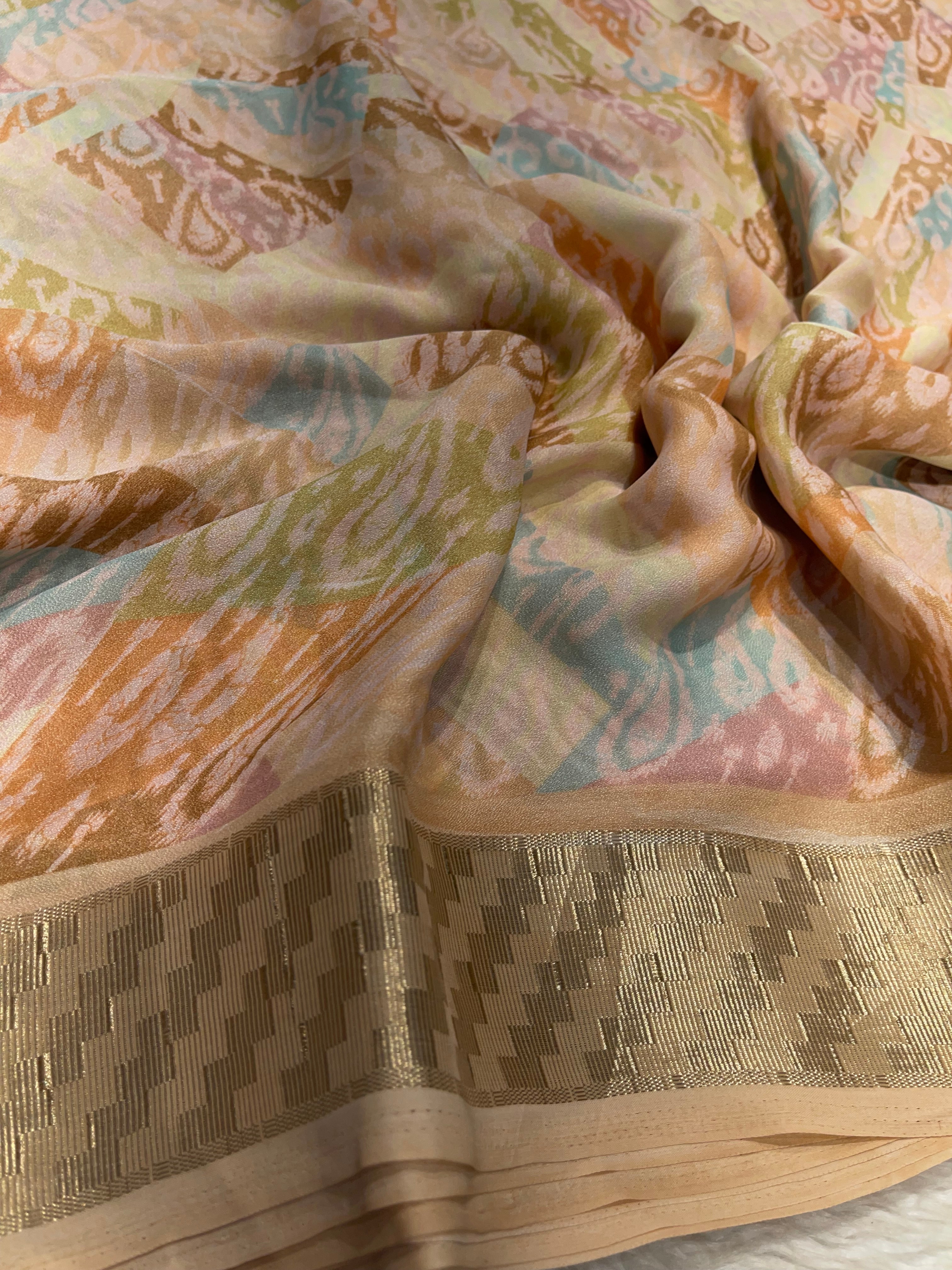 Parni-soft chinon jute saree-PC05