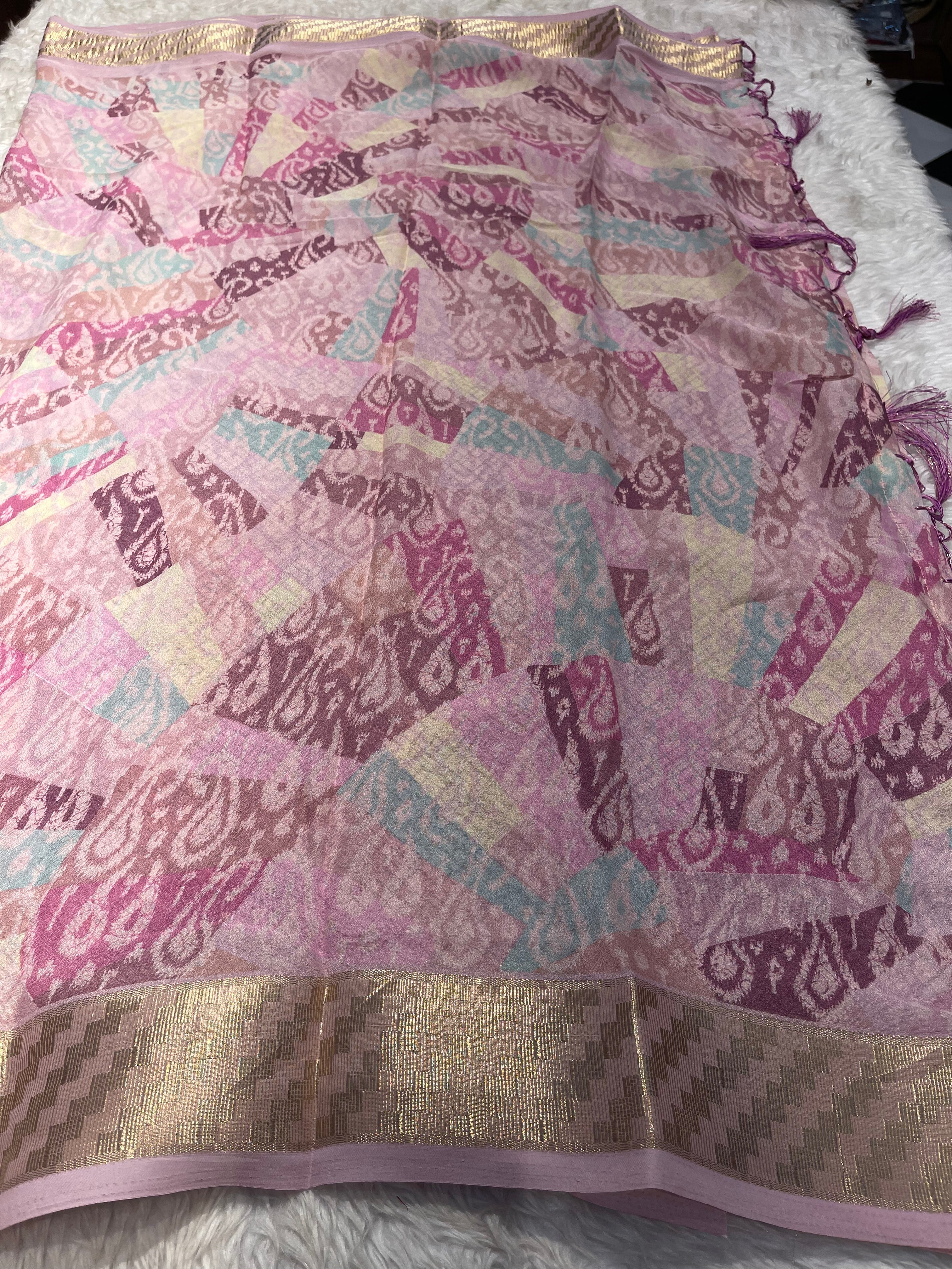 Parni-soft chinon jute saree-PC04