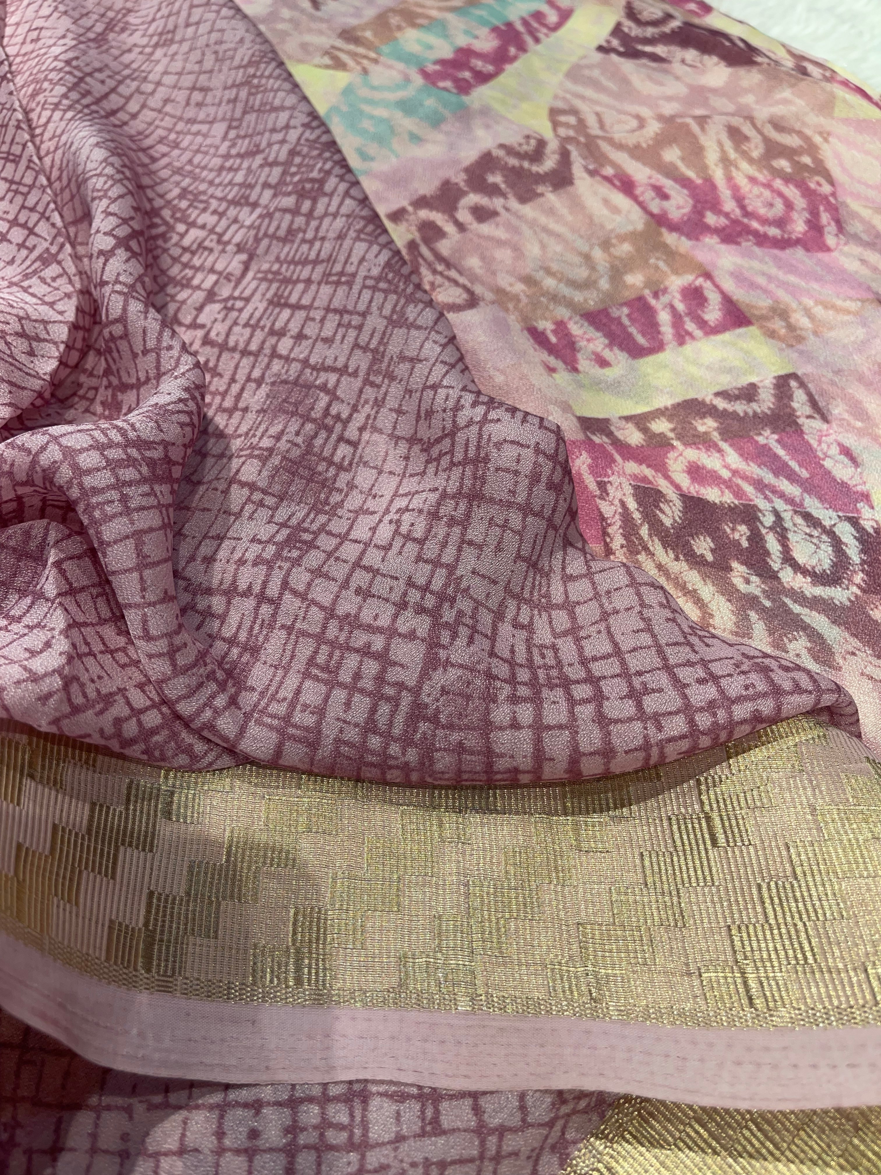 Parni-soft chinon jute saree-PC04