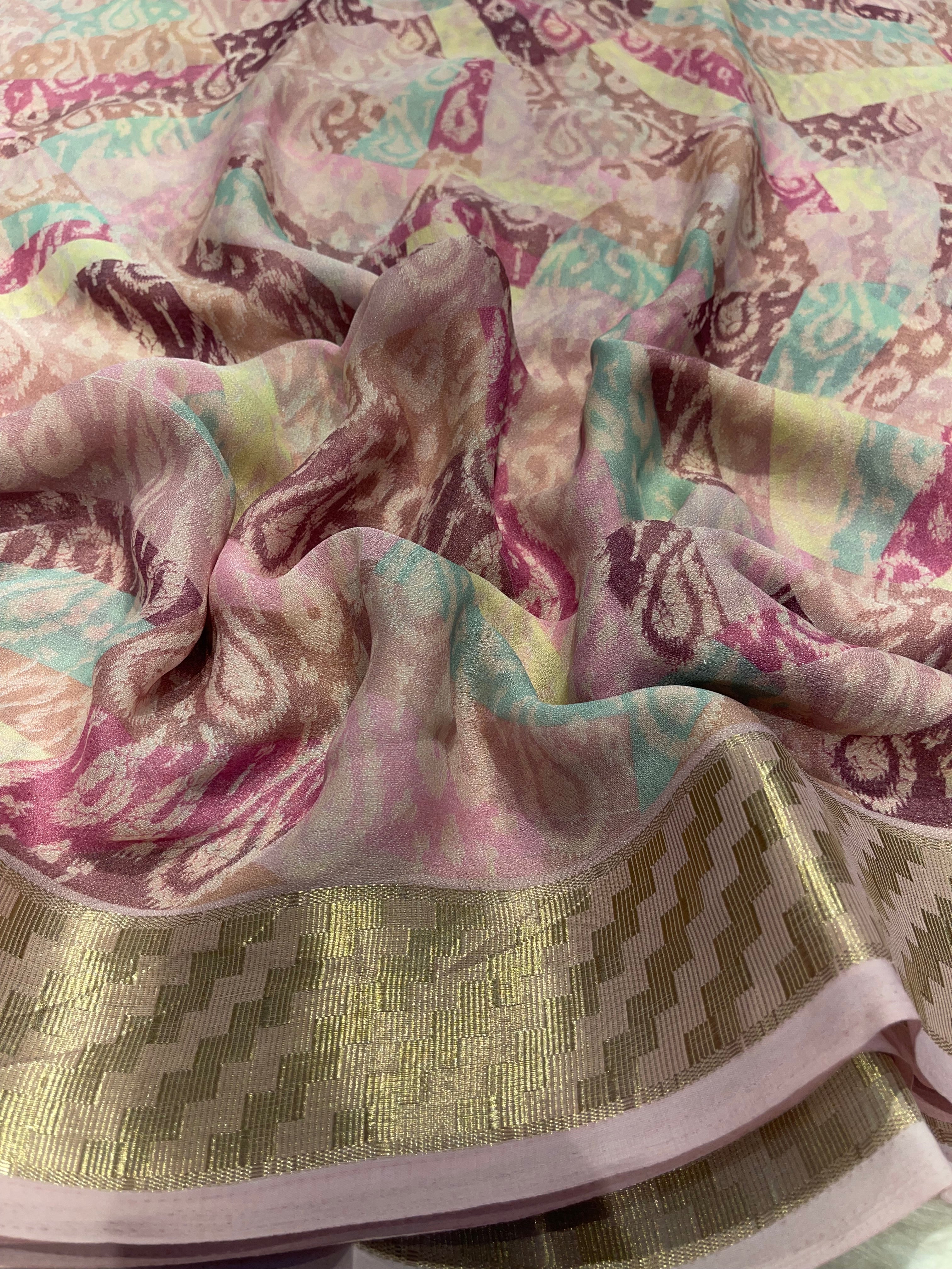 Parni-soft chinon jute saree-PC04