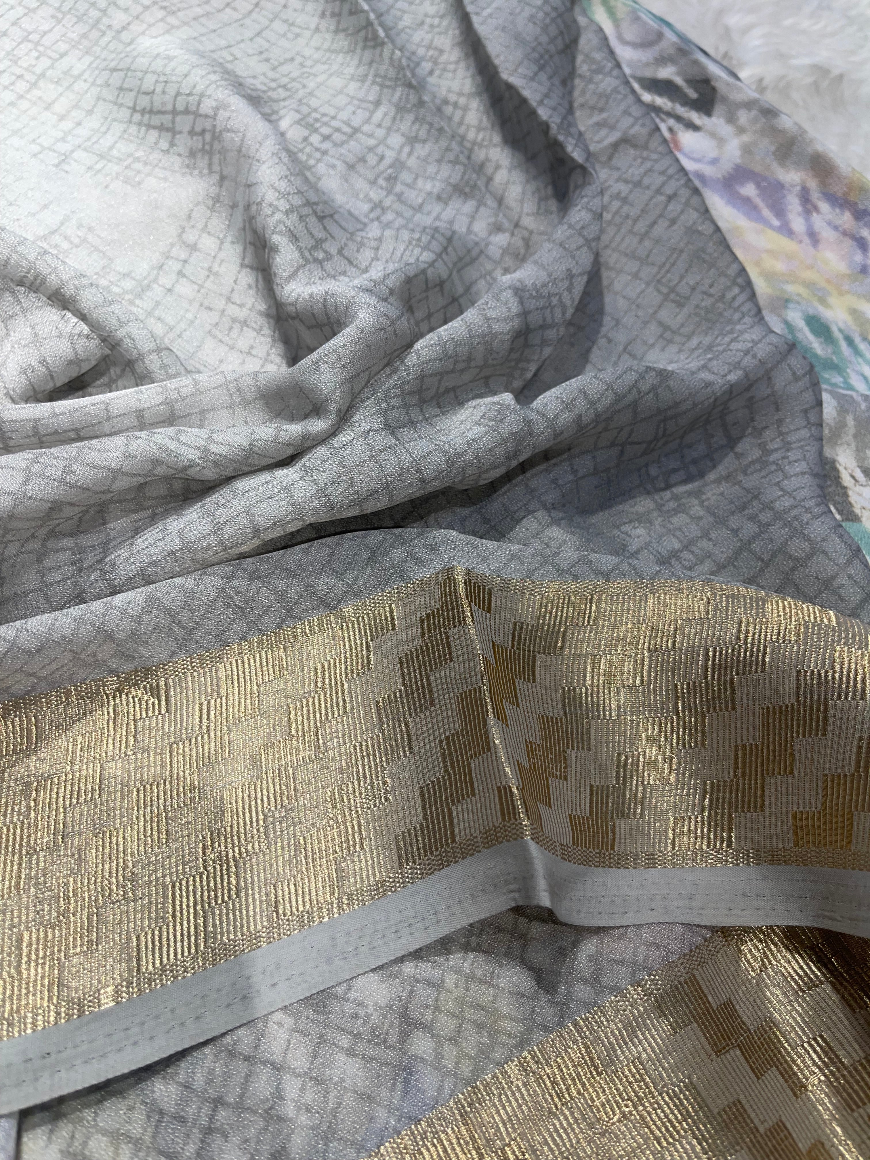 Parni-soft chinon jute saree-PC03