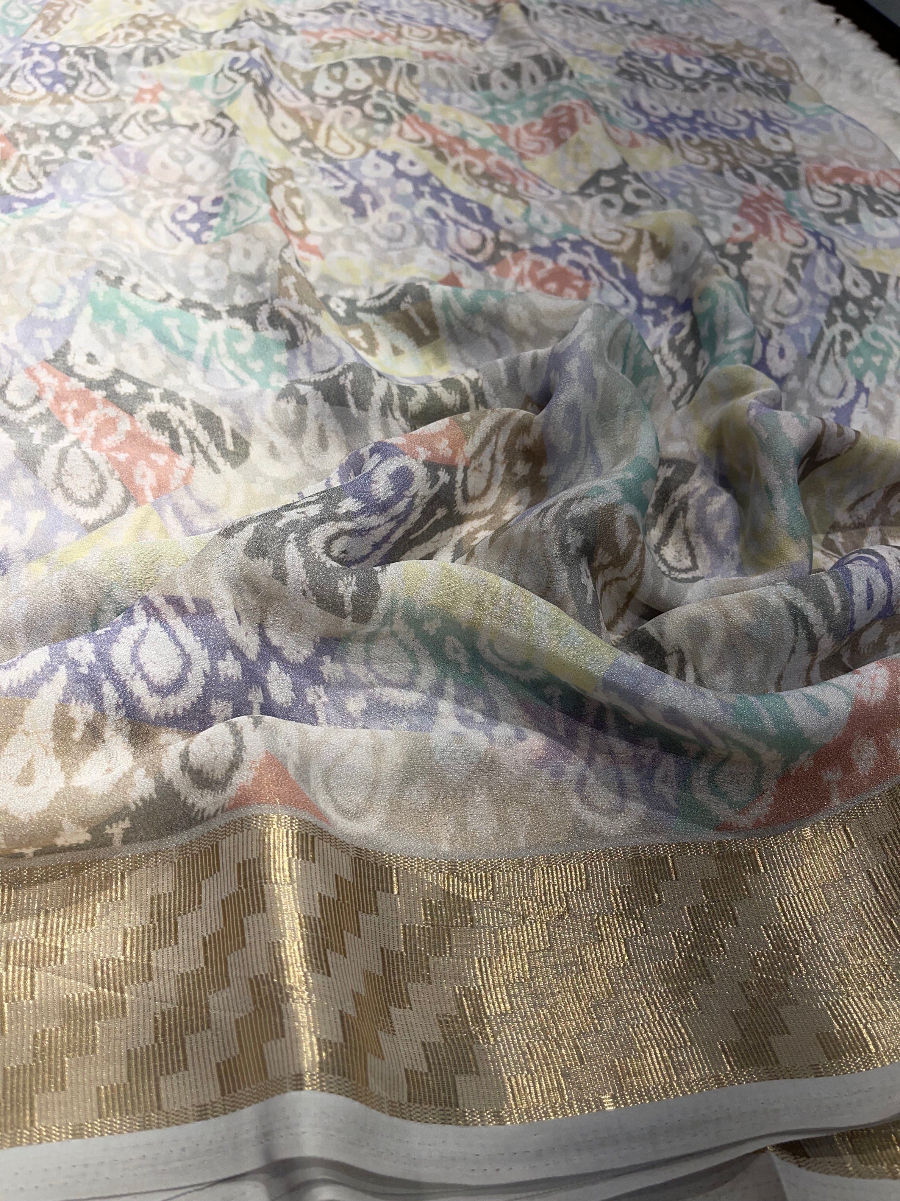 Parni-soft chinon jute saree-PC03