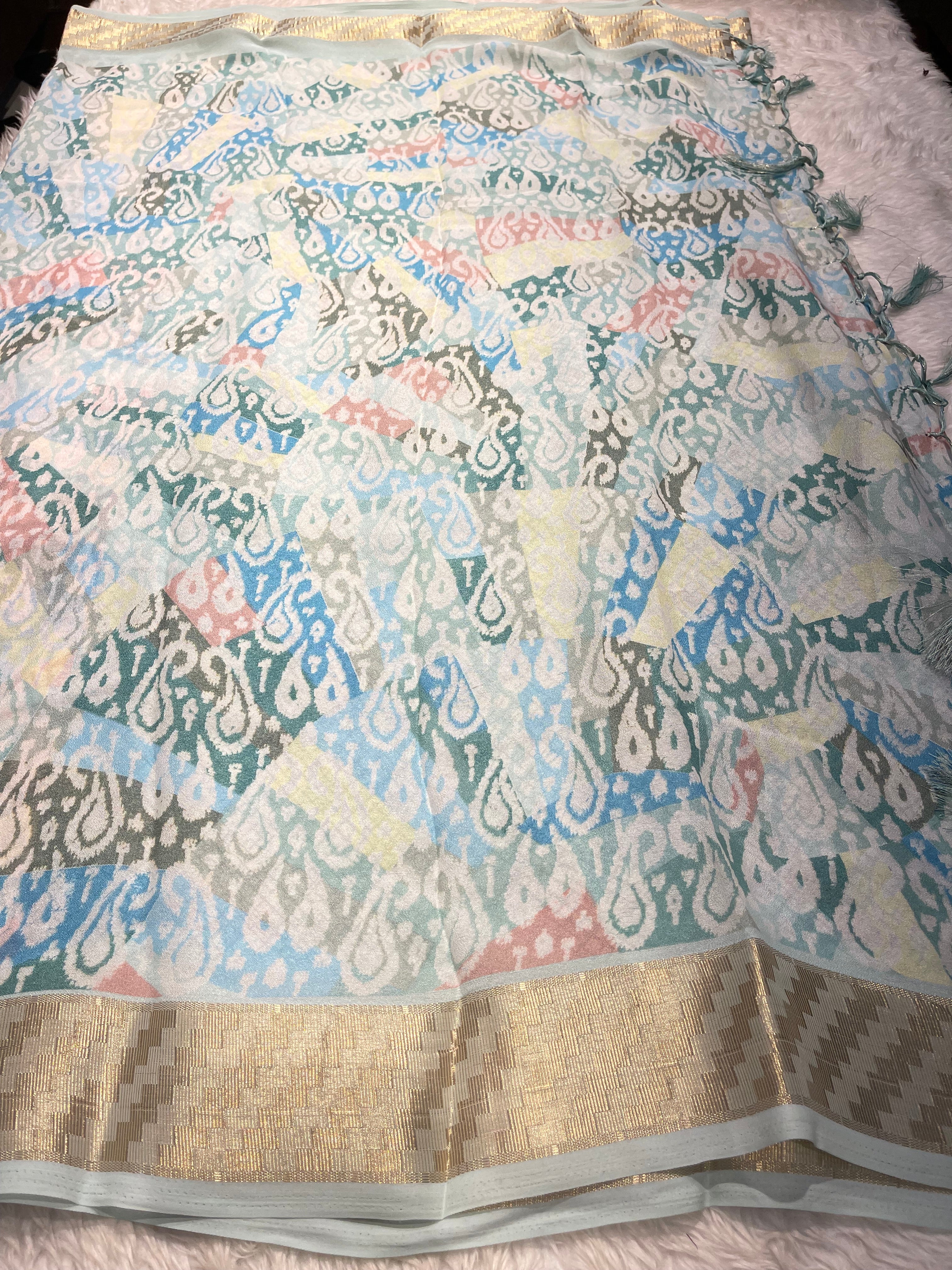 Parni-soft chinon jute saree-PC02