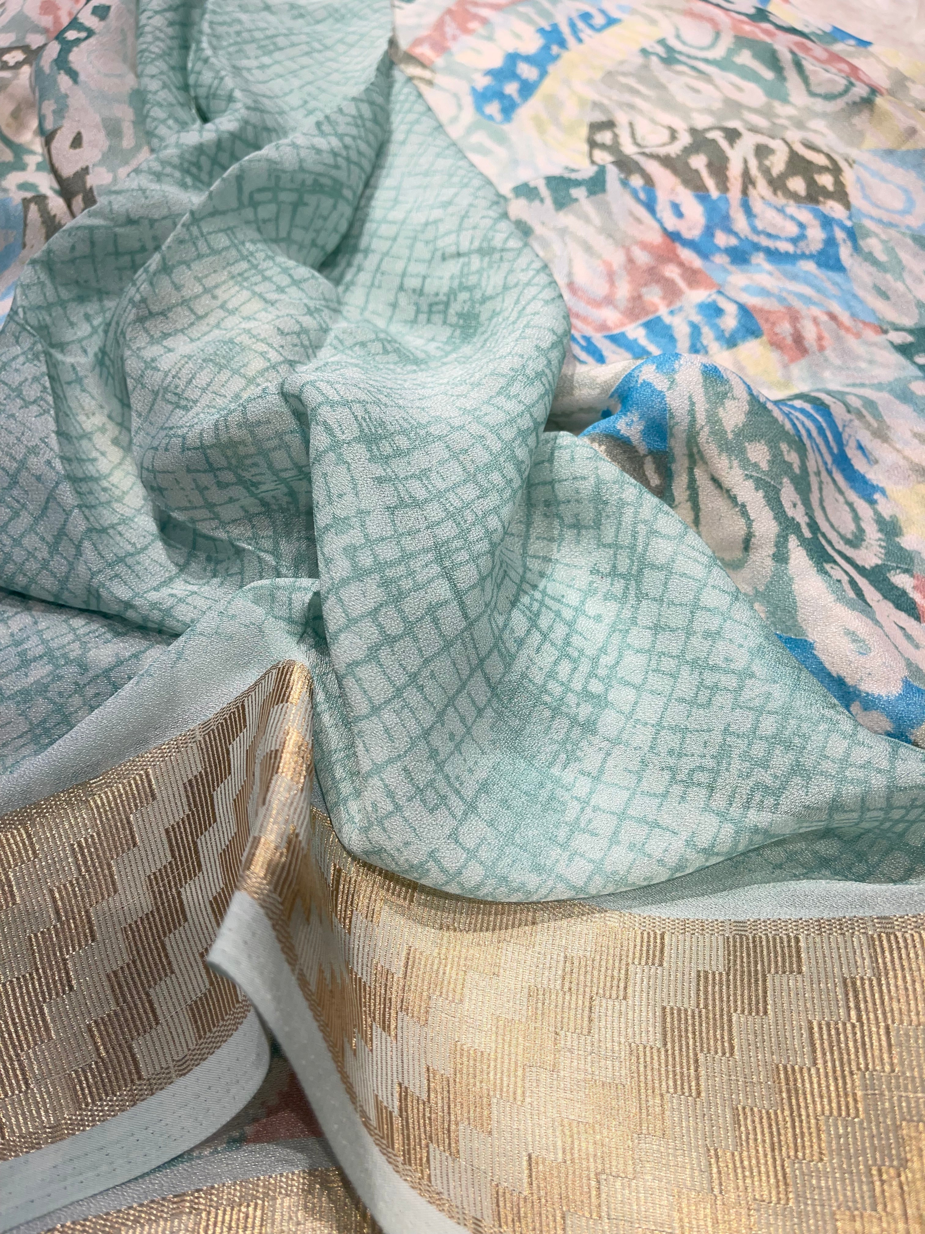 Parni-soft chinon jute saree-PC02