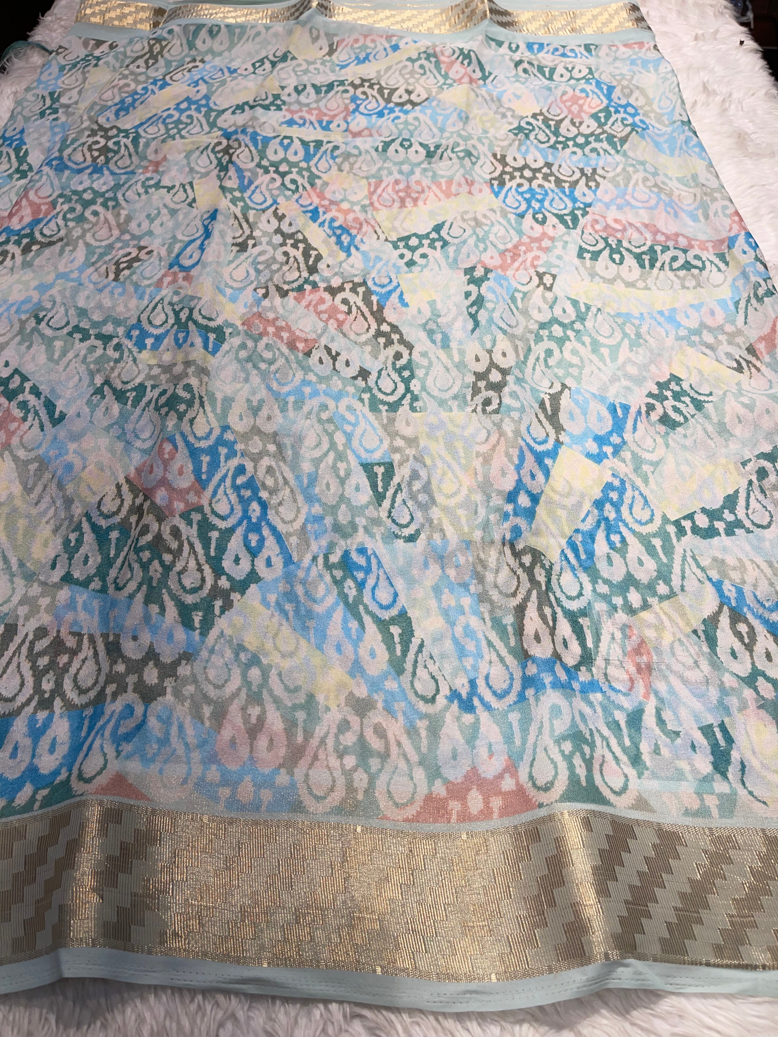 Parni-soft chinon jute saree-PC02