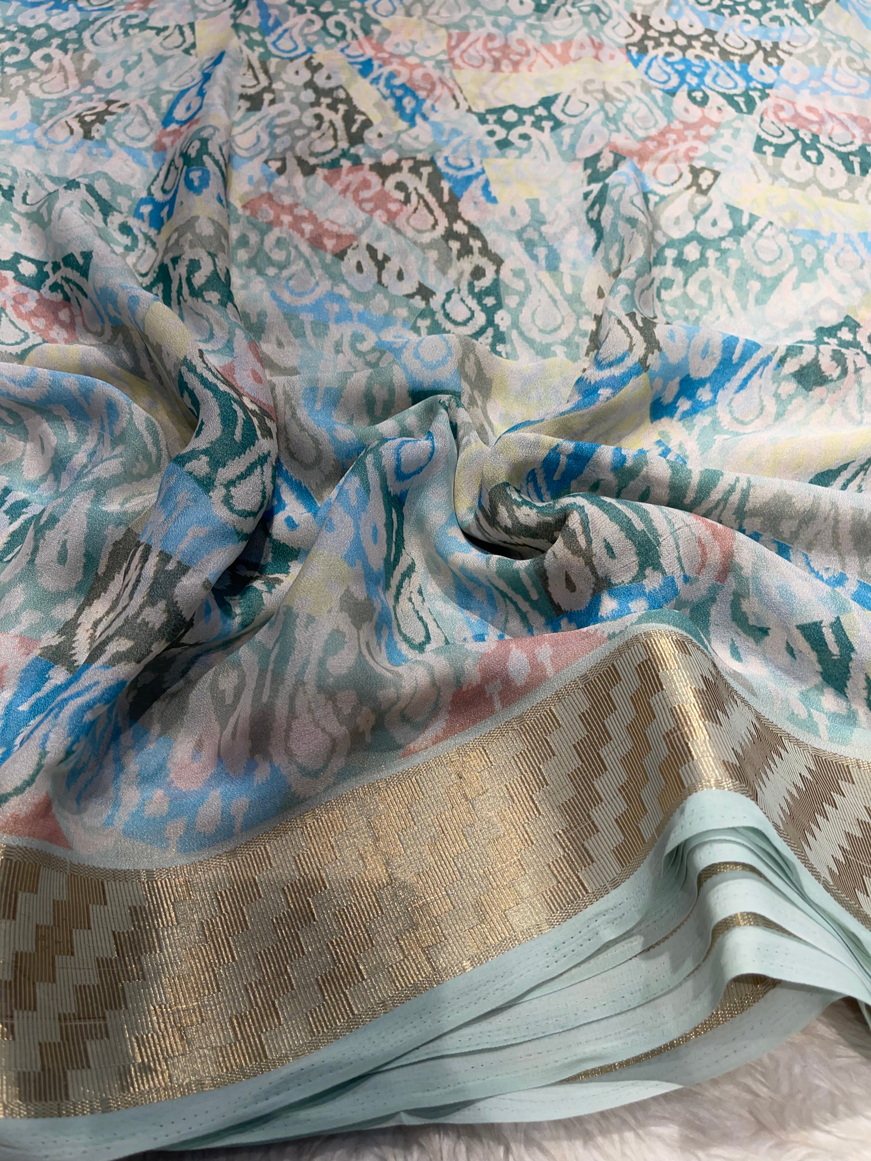 Parni-soft chinon jute saree-PC02