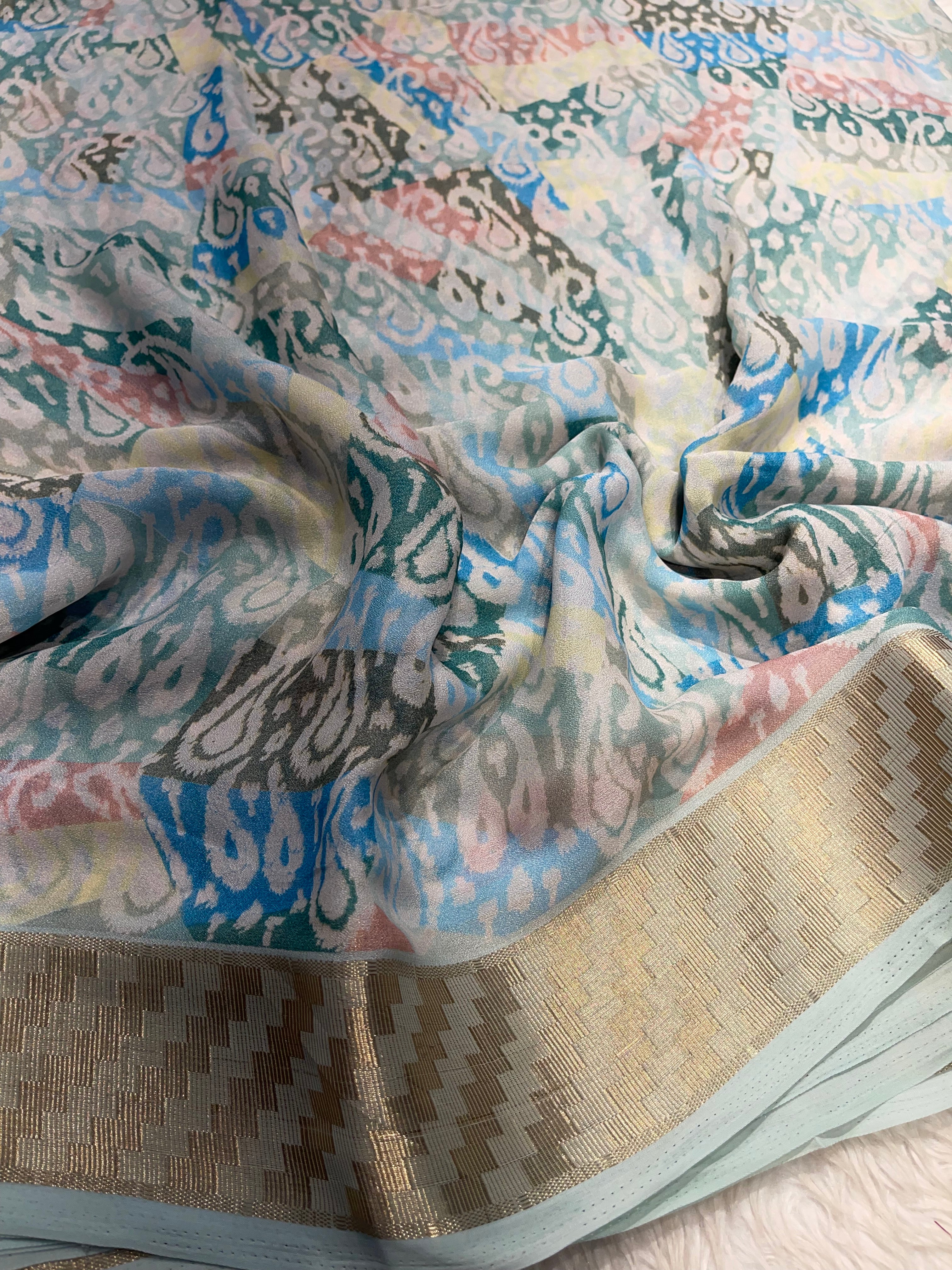 Parni-soft chinon jute saree-PC02