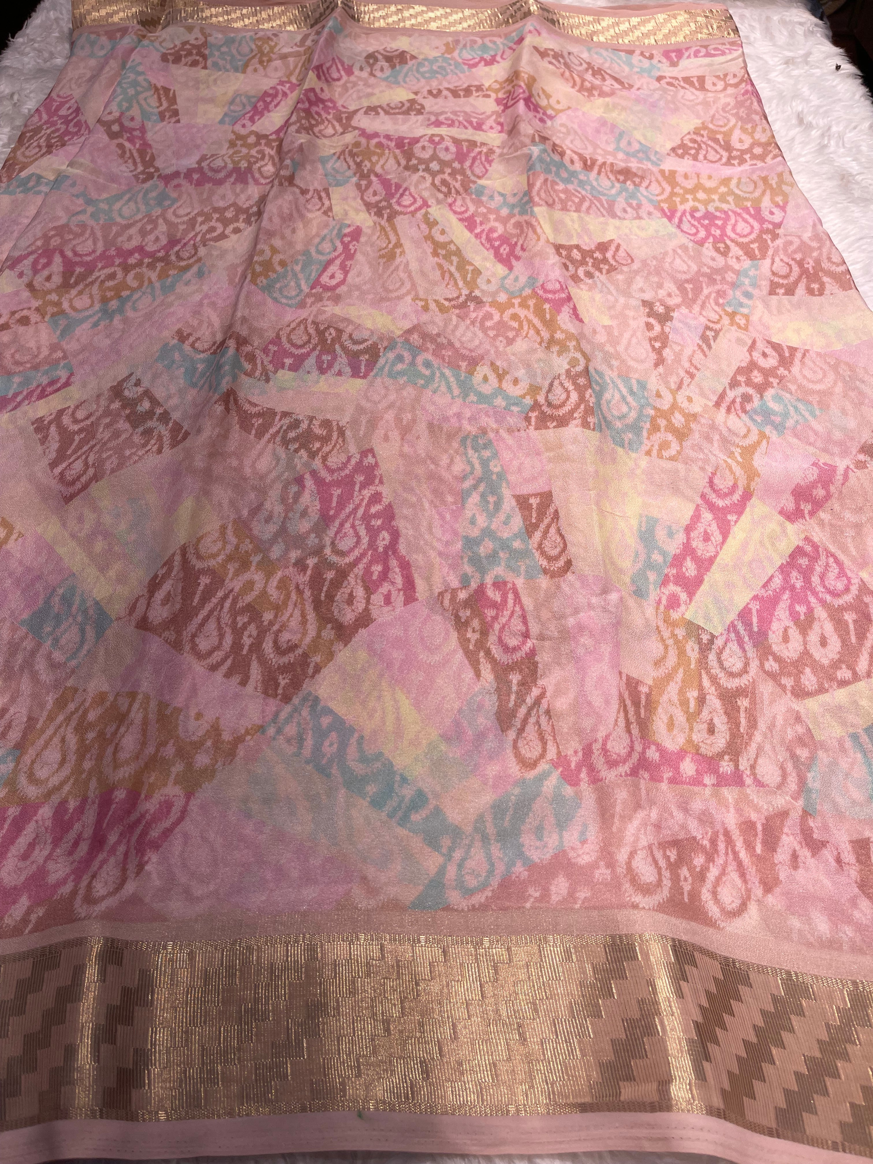 Parni-soft chinon jute saree-PC01