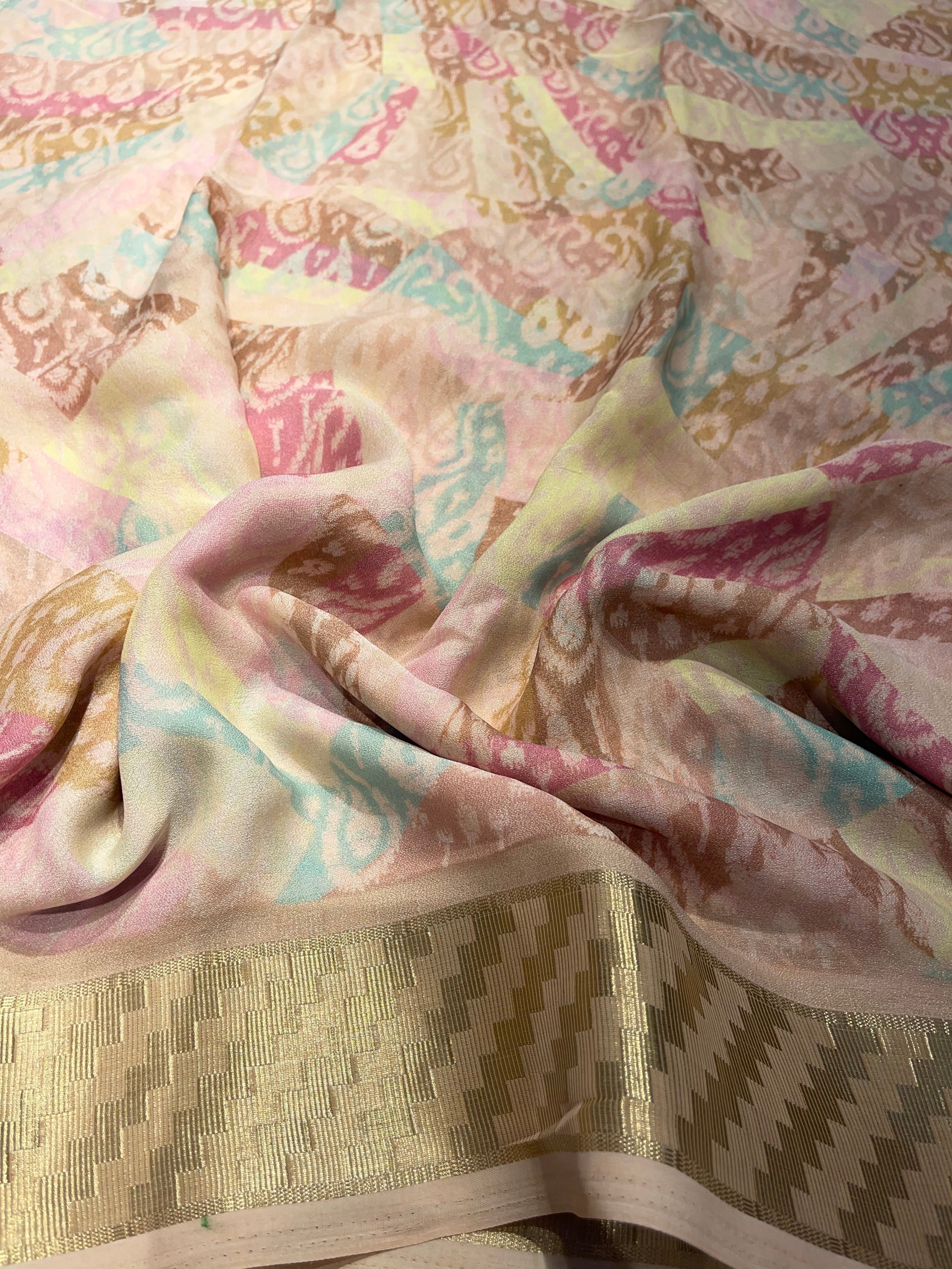 Parni-soft chinon jute saree-PC01