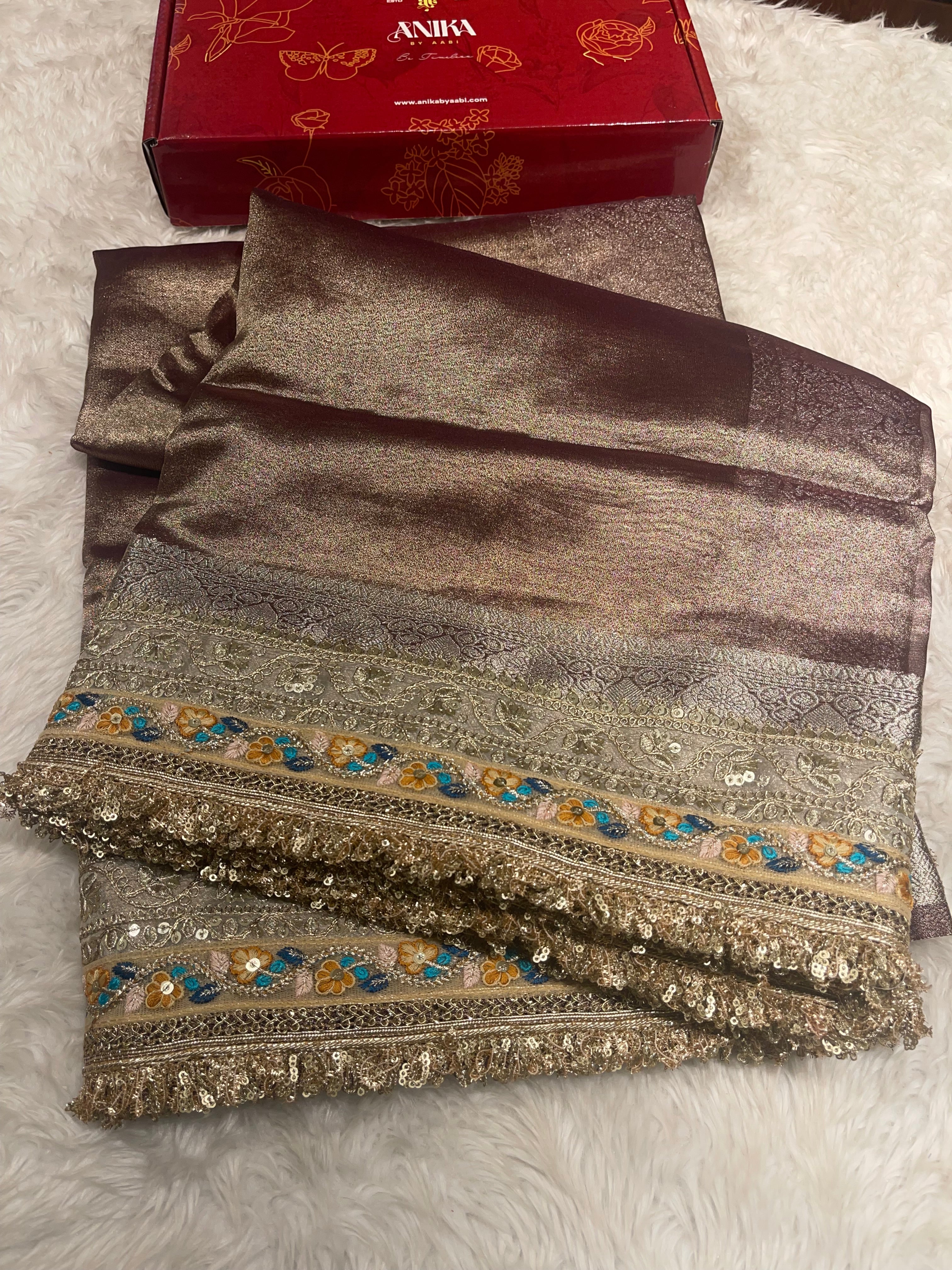 Tissue Luxe-bronzed glow2 saree
