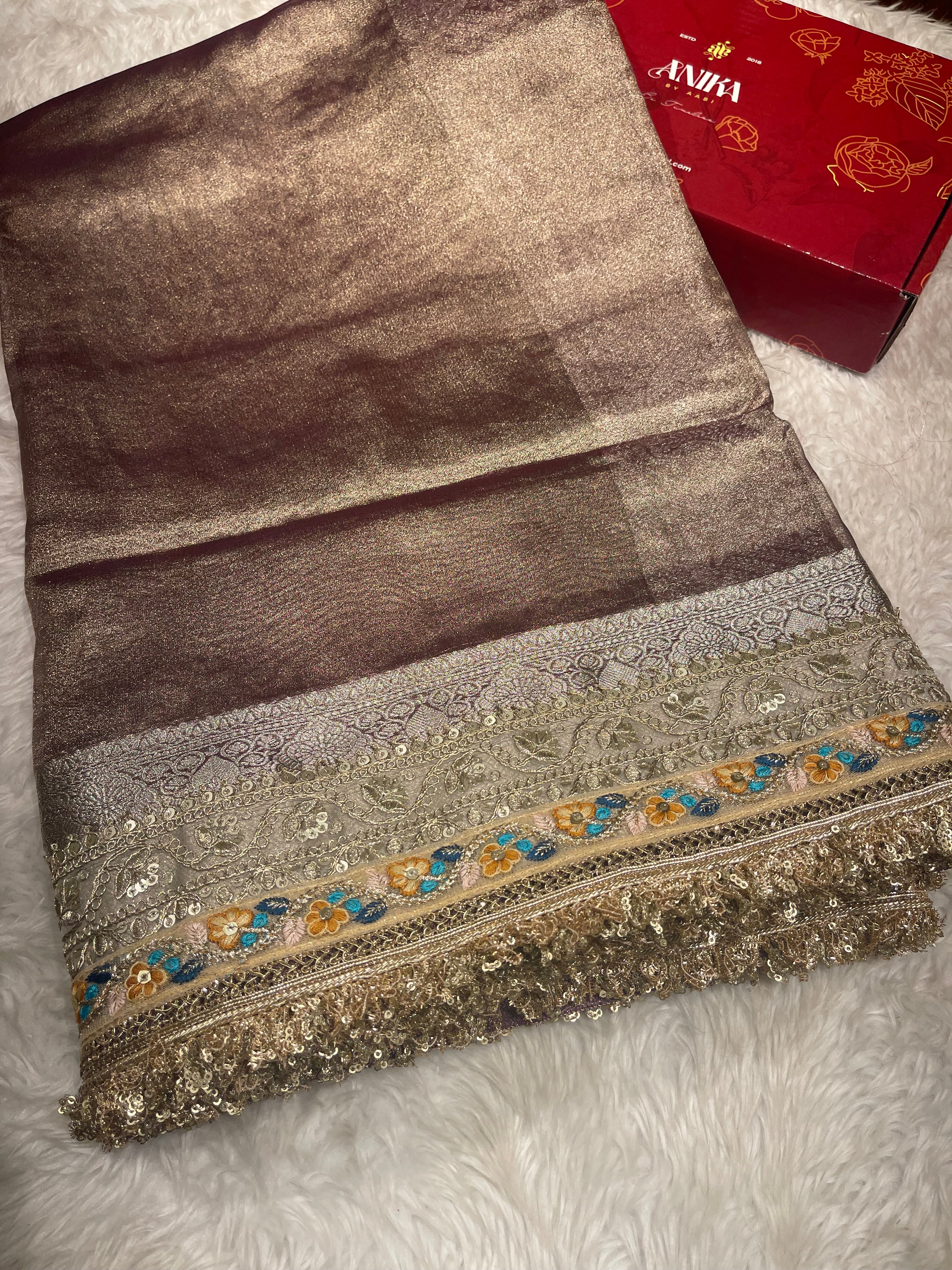 Tissue Luxe-bronzed glow2 saree