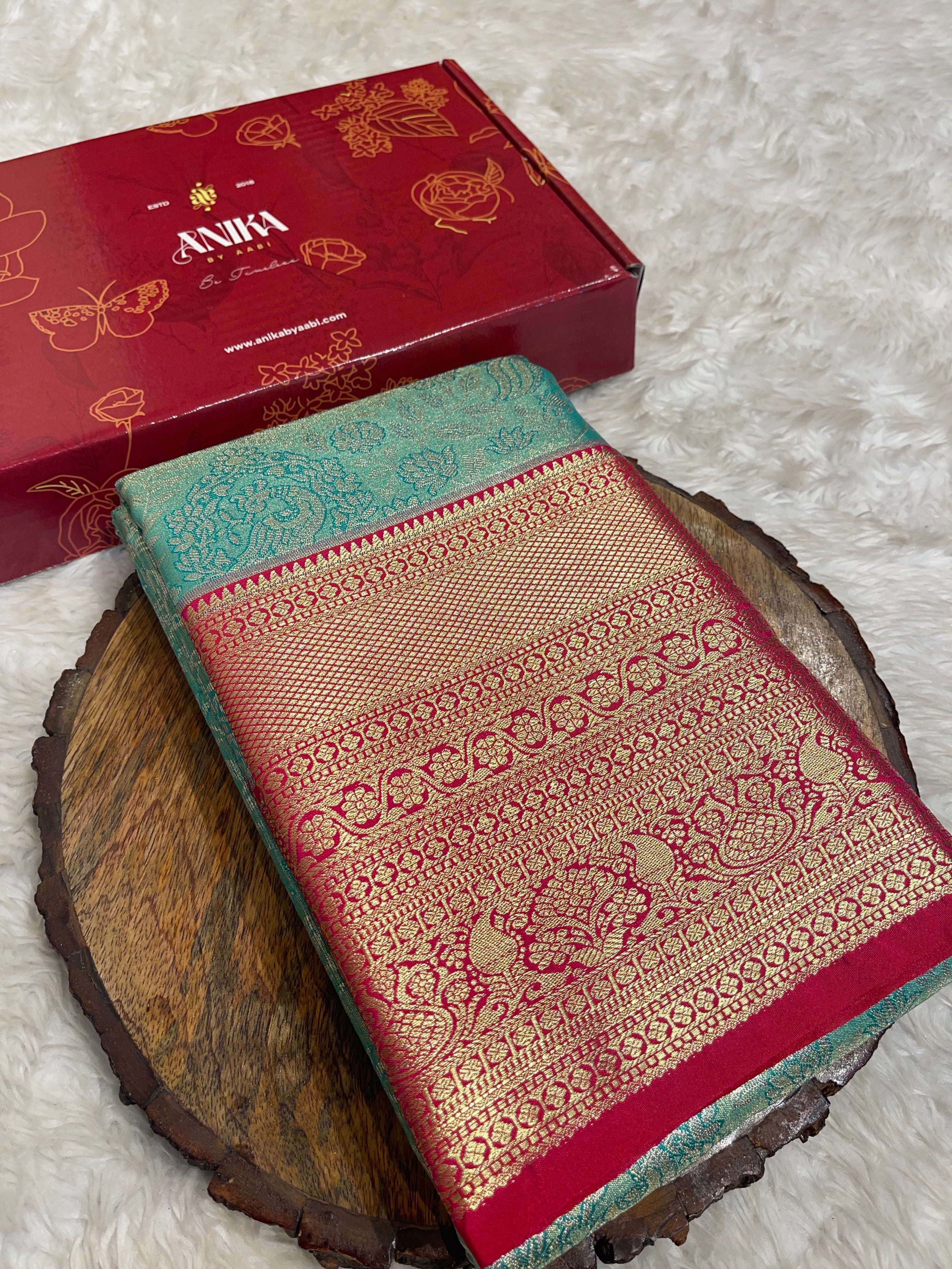SWAYAMVARAM-TEAL WITH RED SAREE
