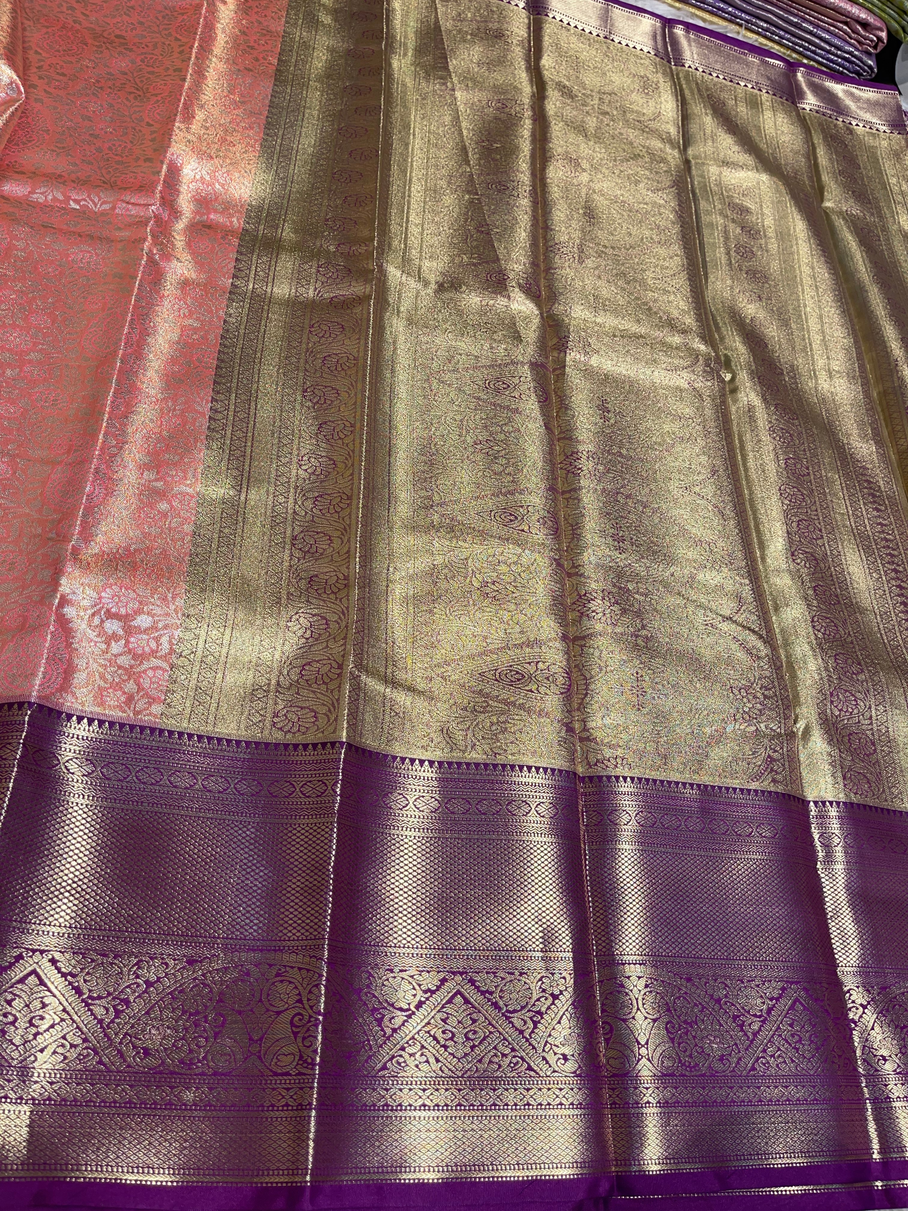 SWAYAMVARAM-PEACH WITH PURPLE SAREE