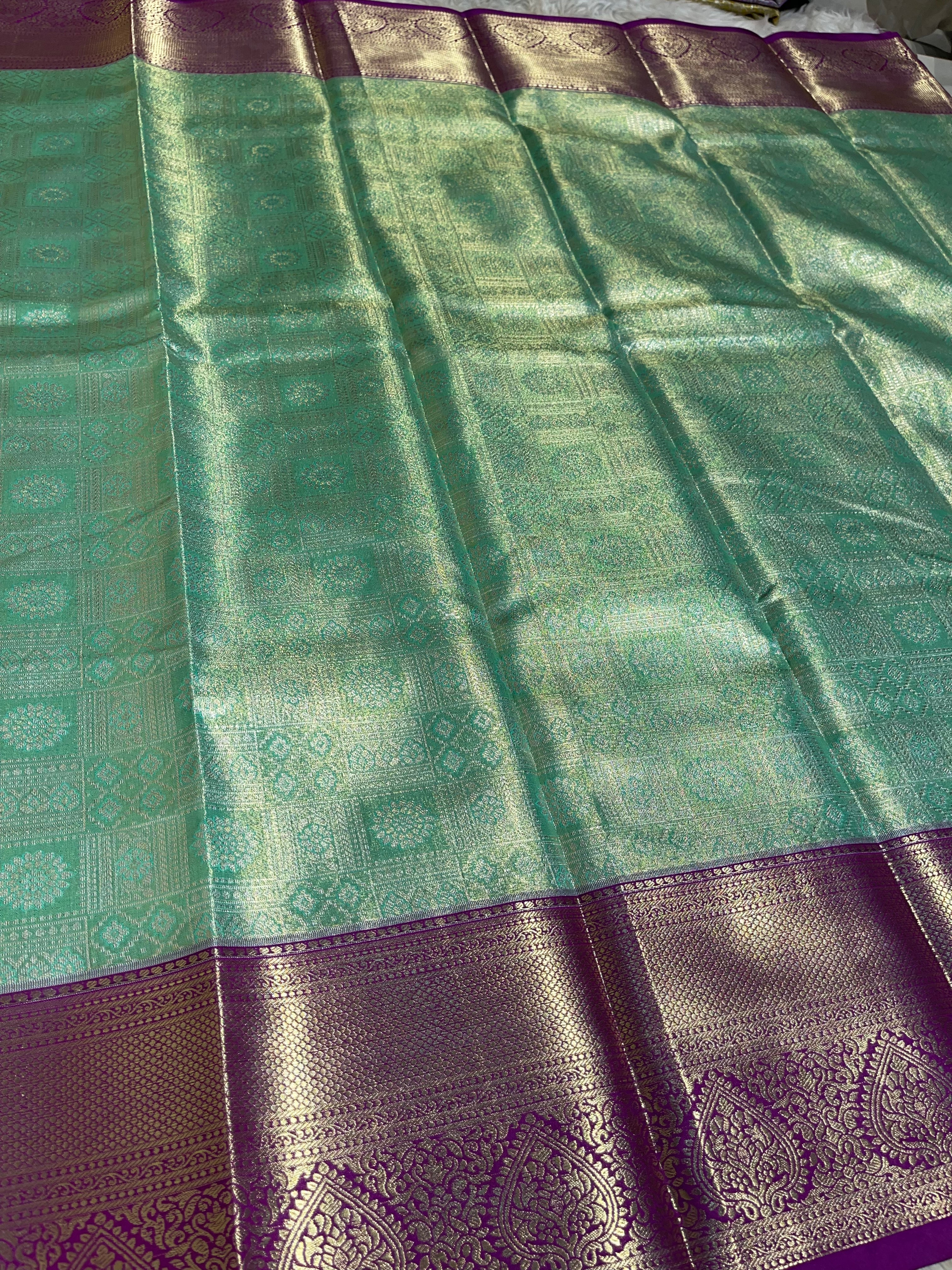 SWAYAMVARAM-GREEN WITH PURPLE SAREE