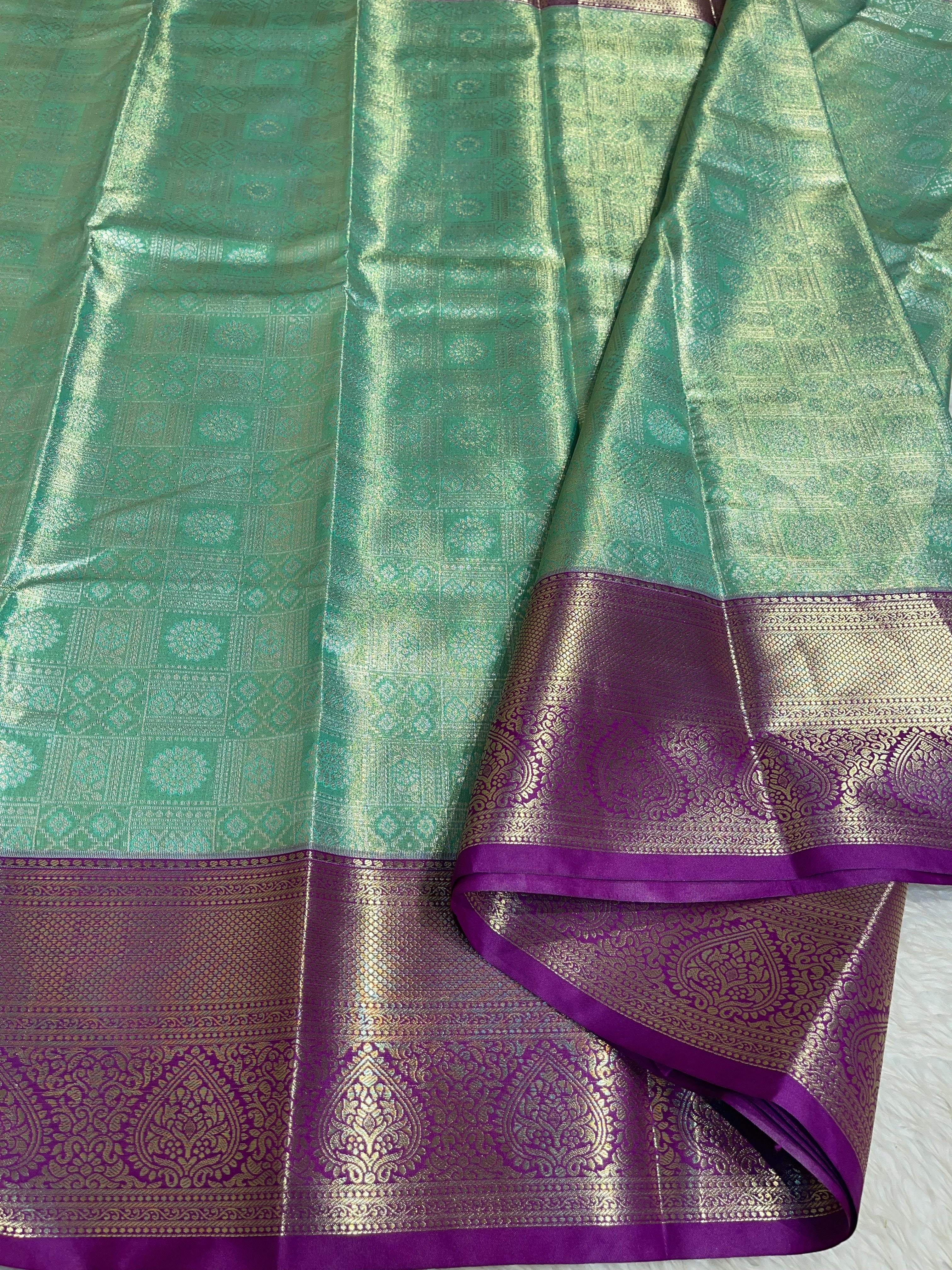 SWAYAMVARAM-GREEN WITH PURPLE SAREE