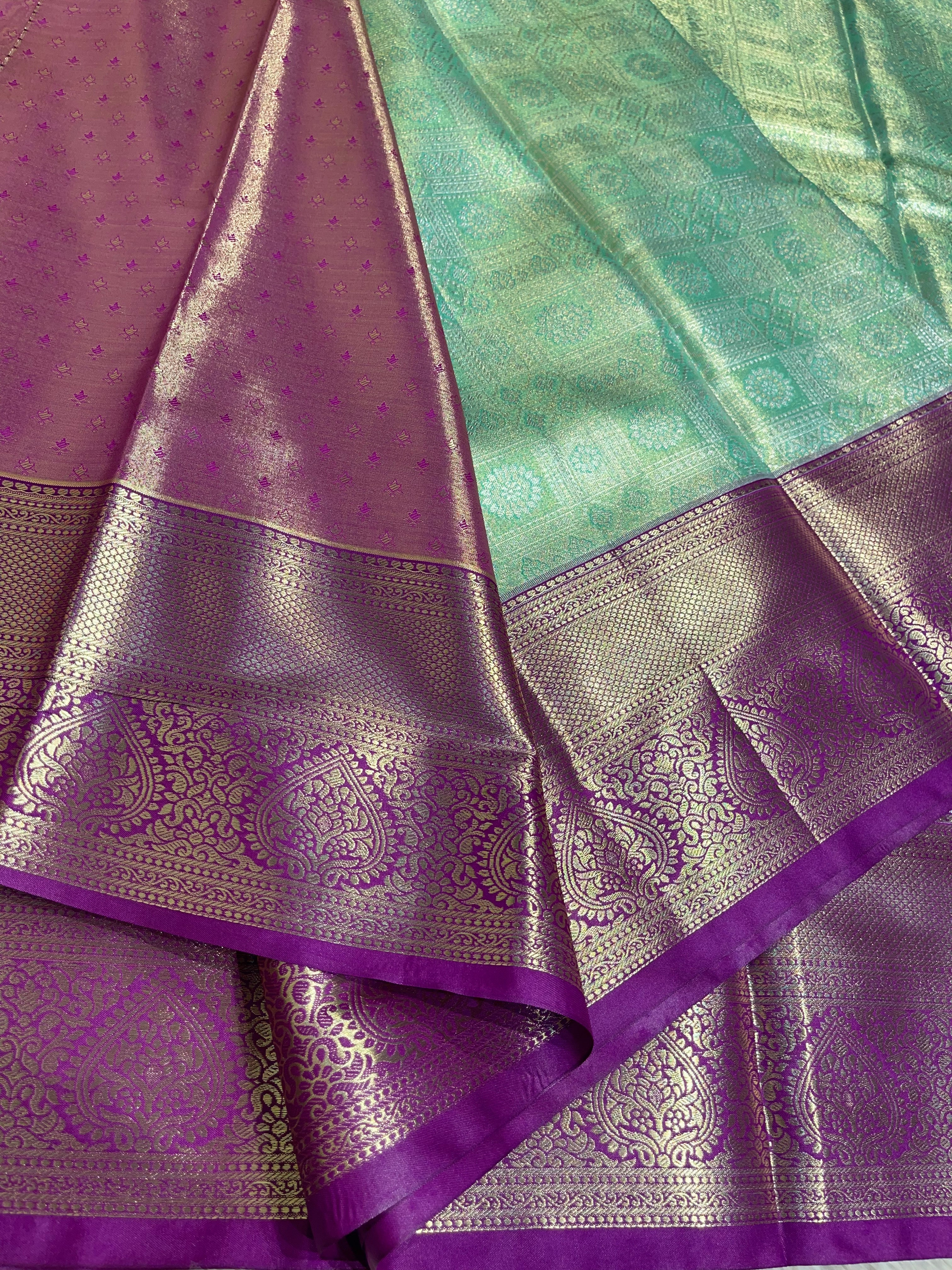 SWAYAMVARAM-GREEN WITH PURPLE SAREE