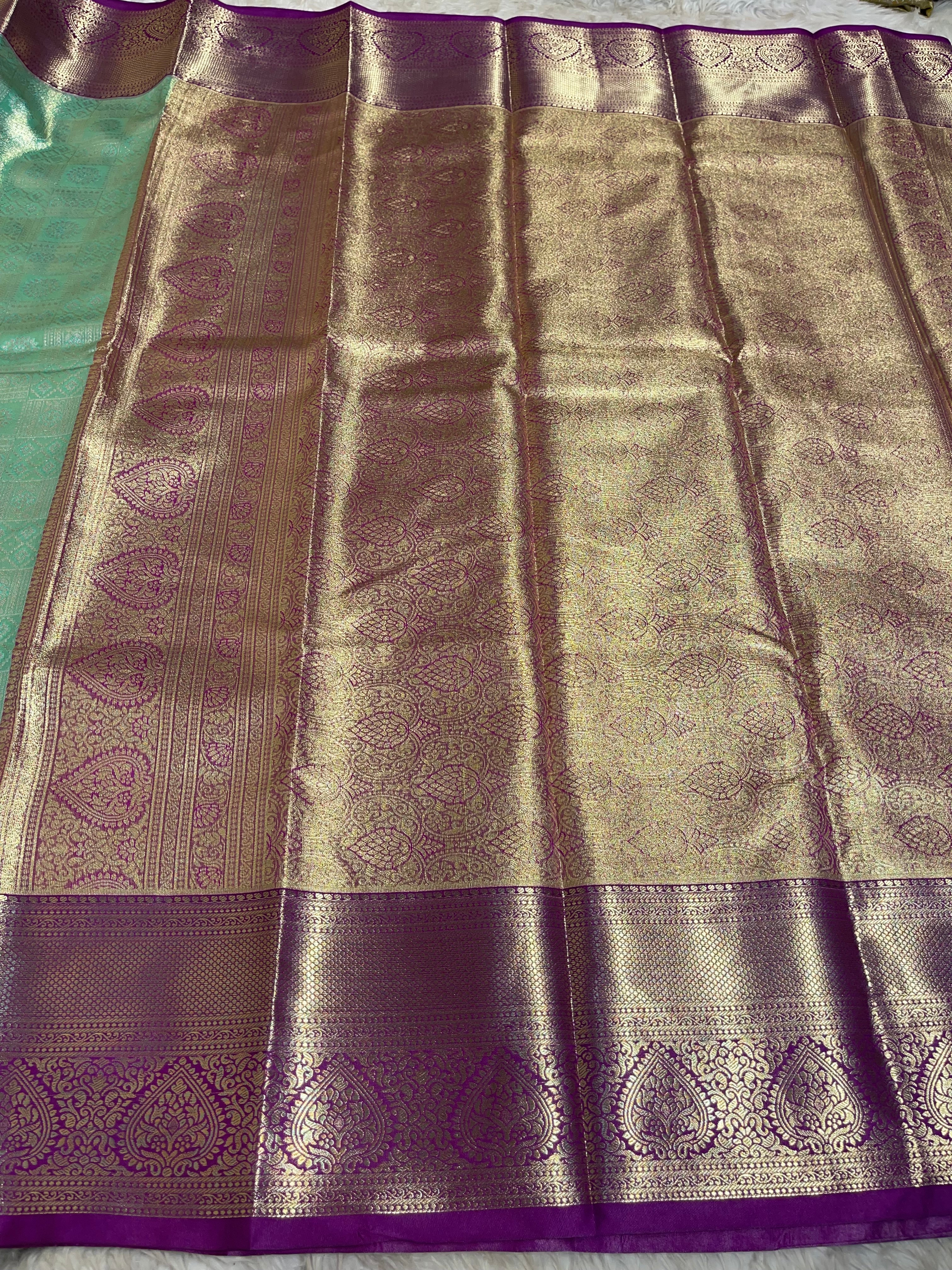 SWAYAMVARAM-GREEN WITH PURPLE SAREE