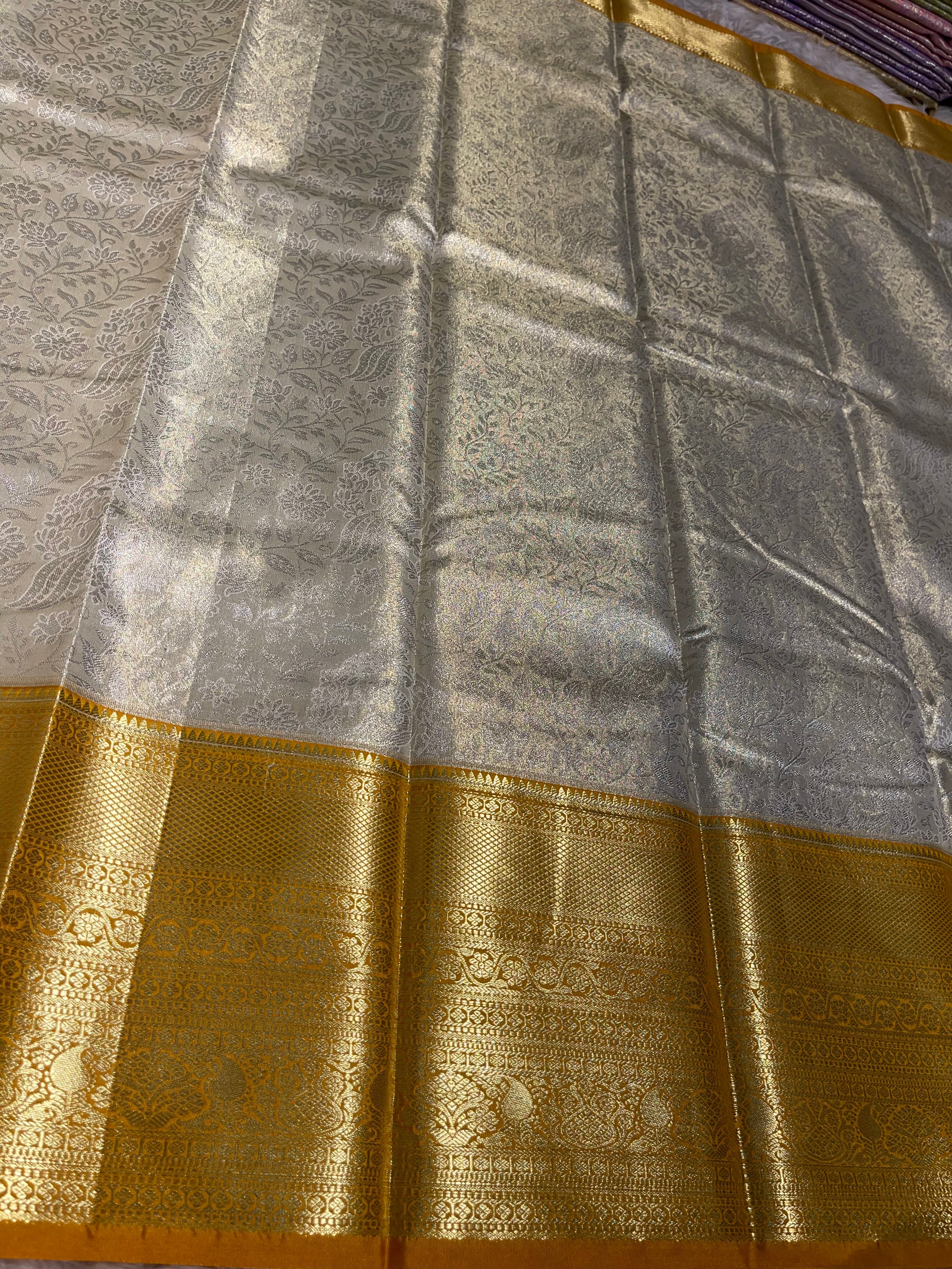 SWAYAMVARAM-HALFWHITE WITH YELLOW SAREE