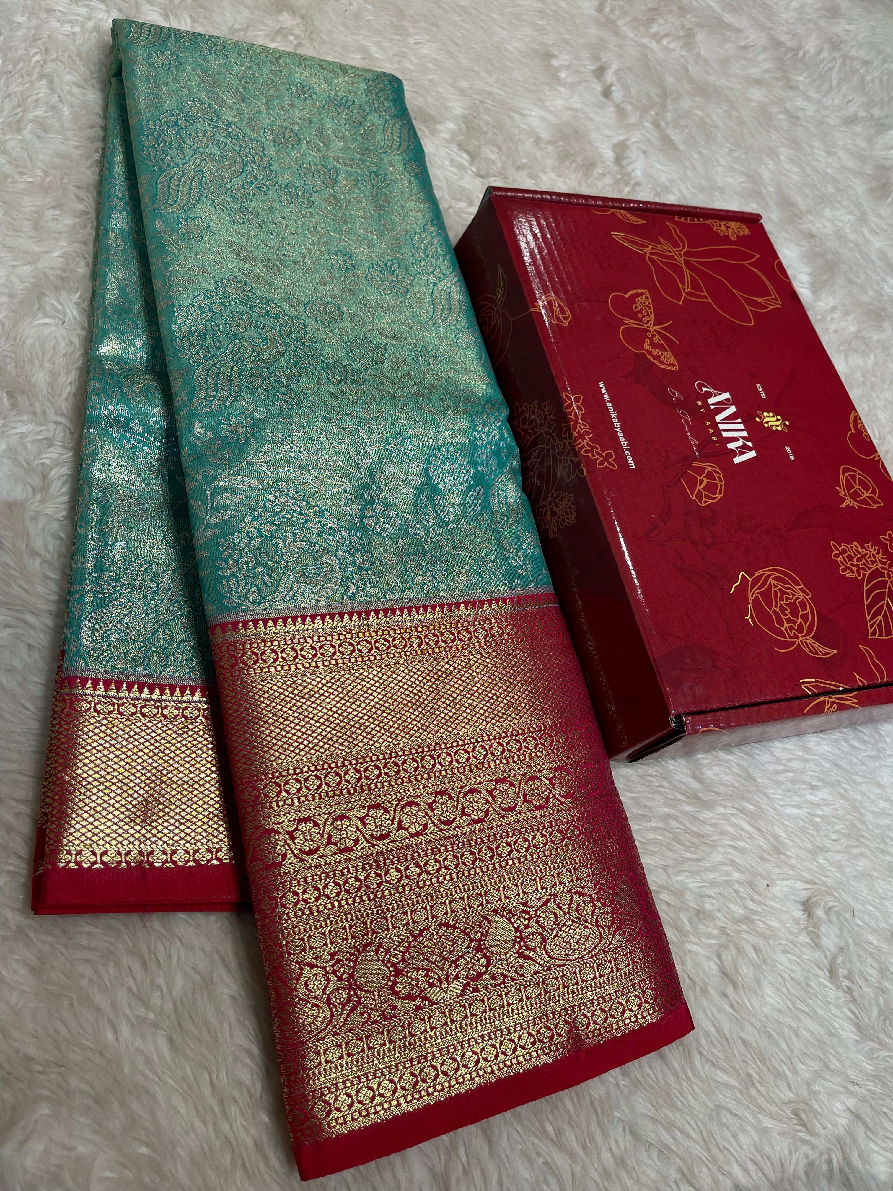 SWAYAMVARAM-TEAL WITH RED SAREE