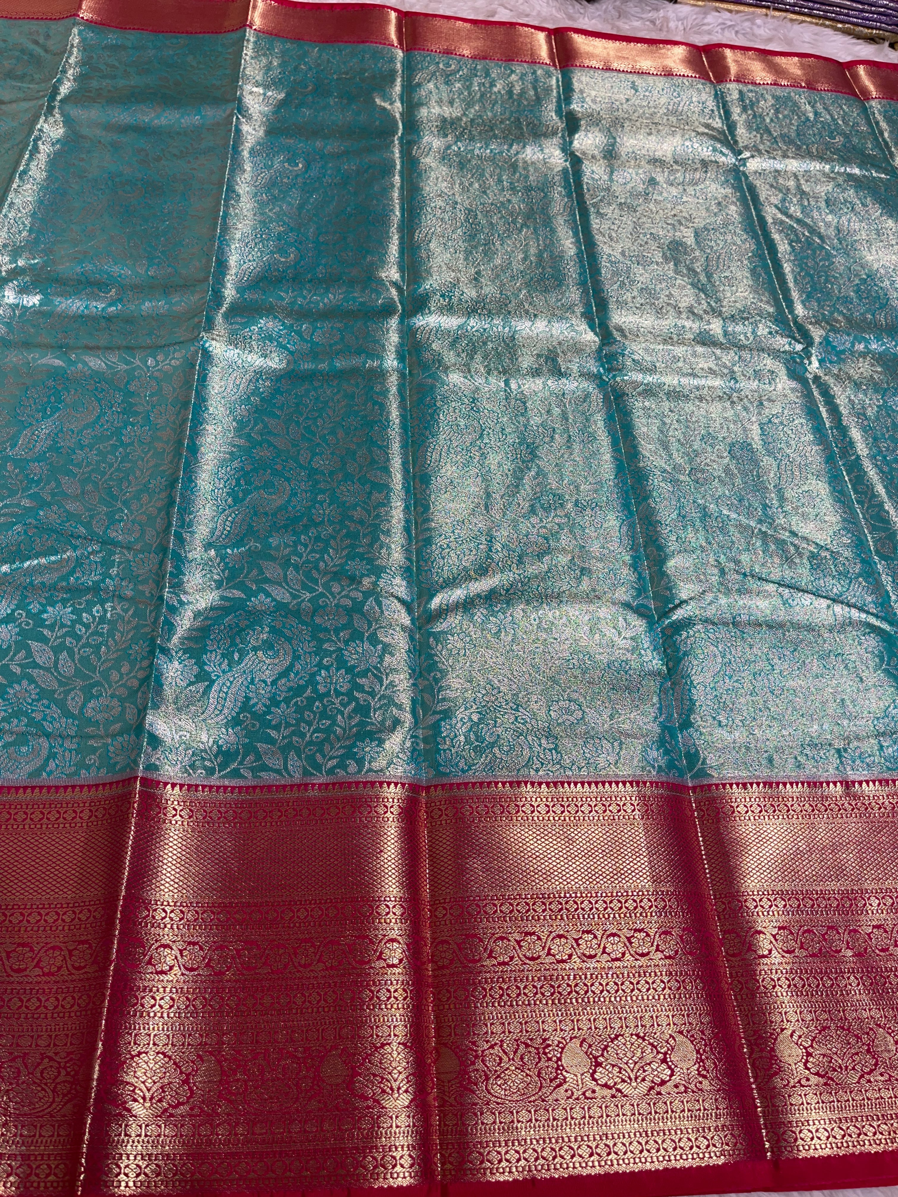 SWAYAMVARAM-TEAL WITH RED SAREE
