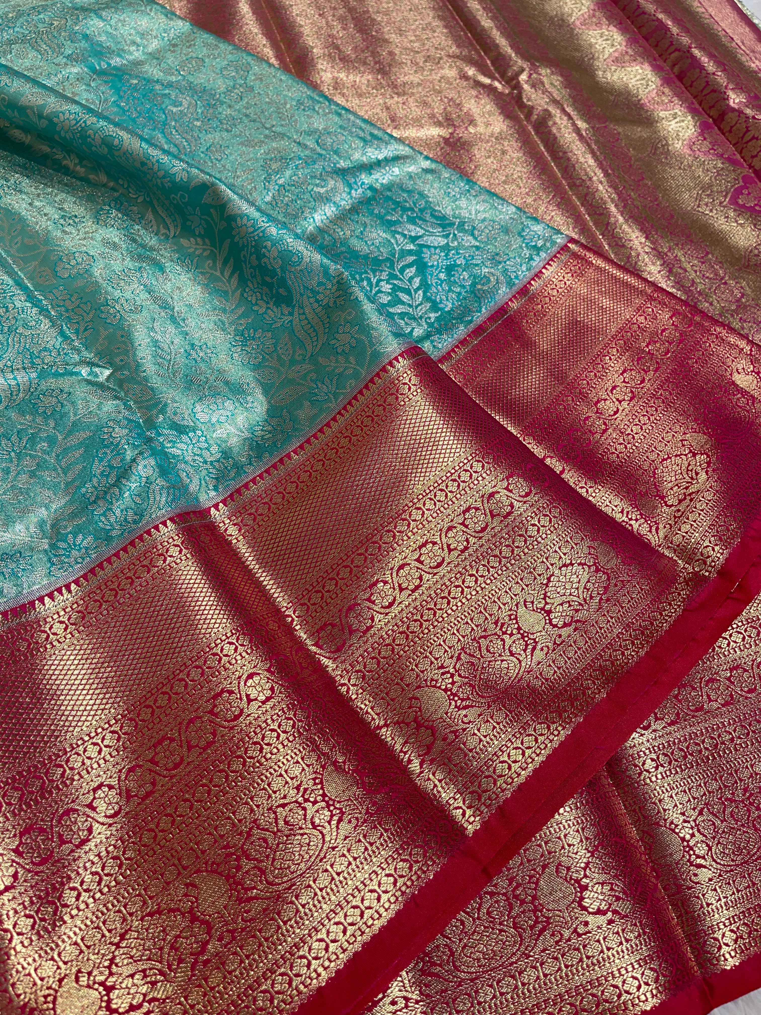 SWAYAMVARAM-TEAL WITH RED SAREE