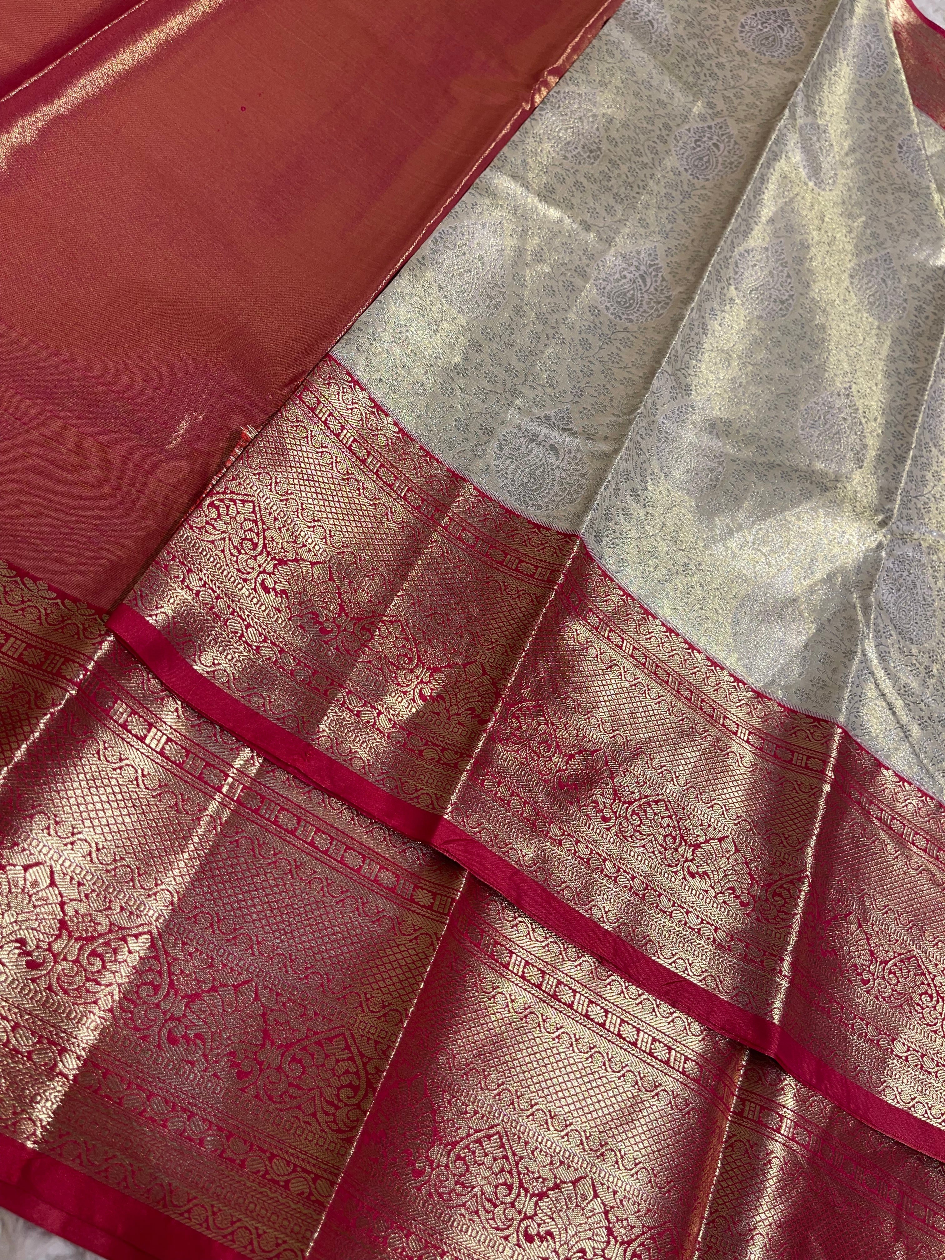 SWAYAMVARAM-HALFWHITE WITH RED SAREE
