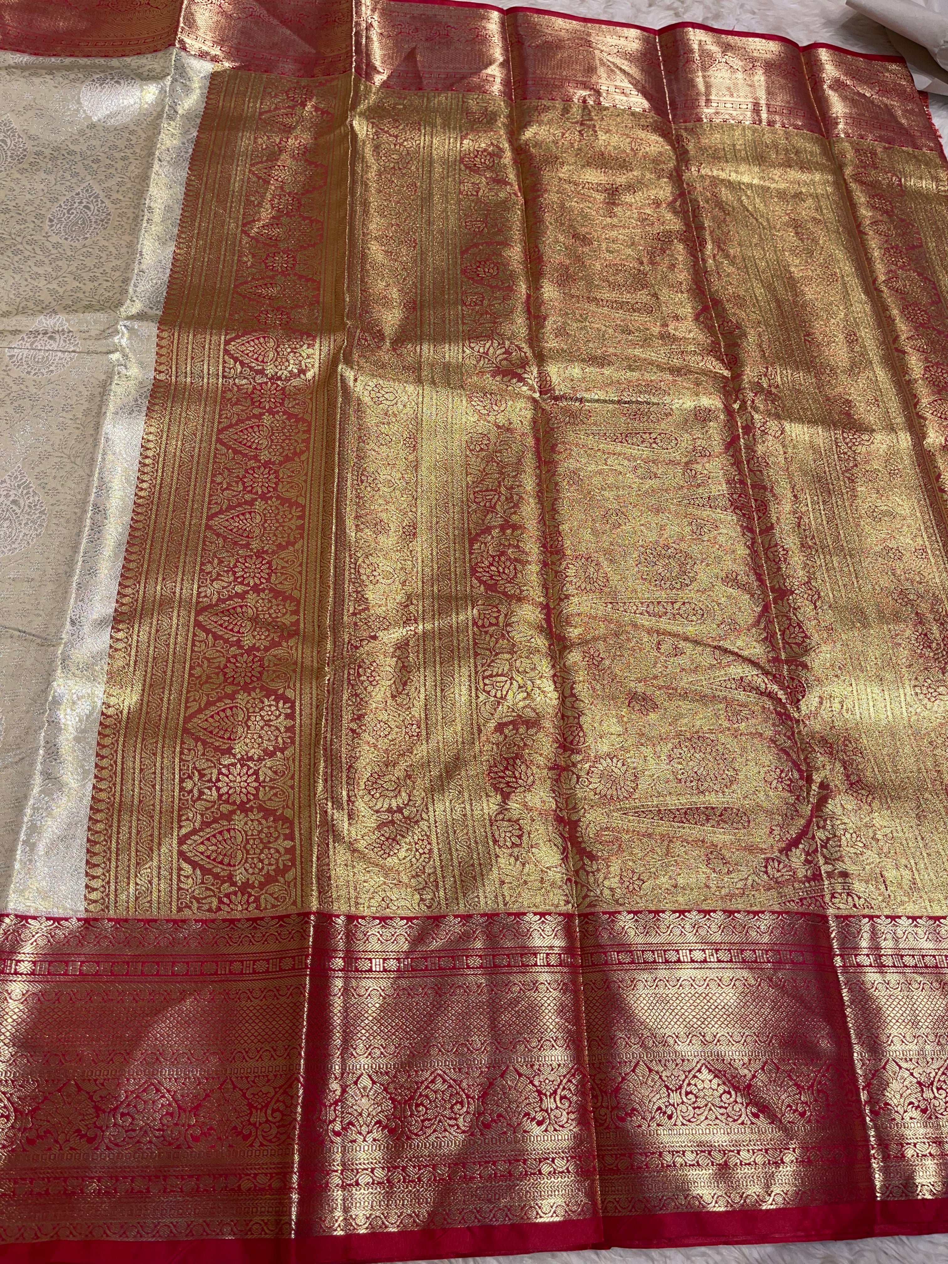SWAYAMVARAM-HALFWHITE WITH RED SAREE