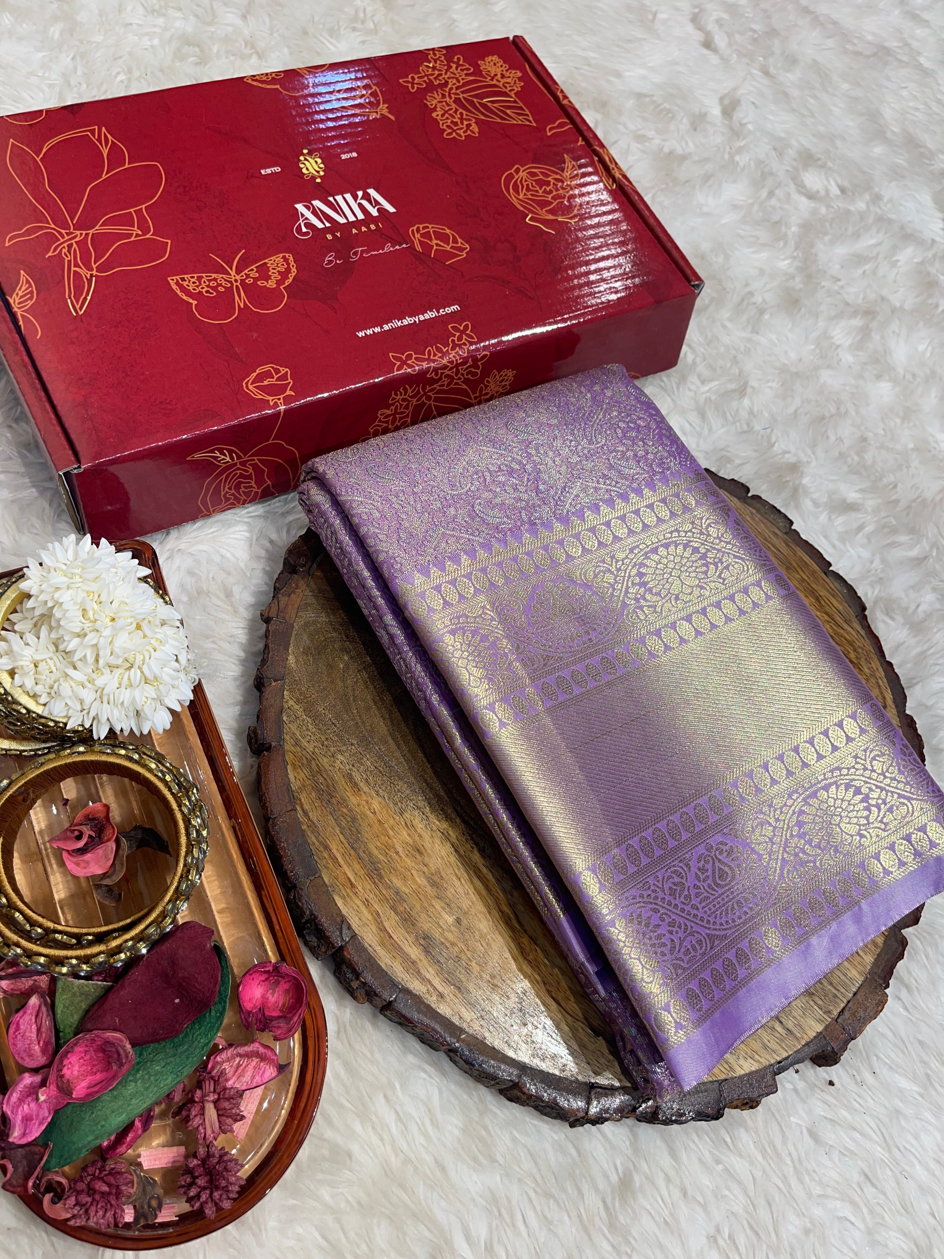 SWAYAMVARAM-LAVENDER BROCADE SAREE