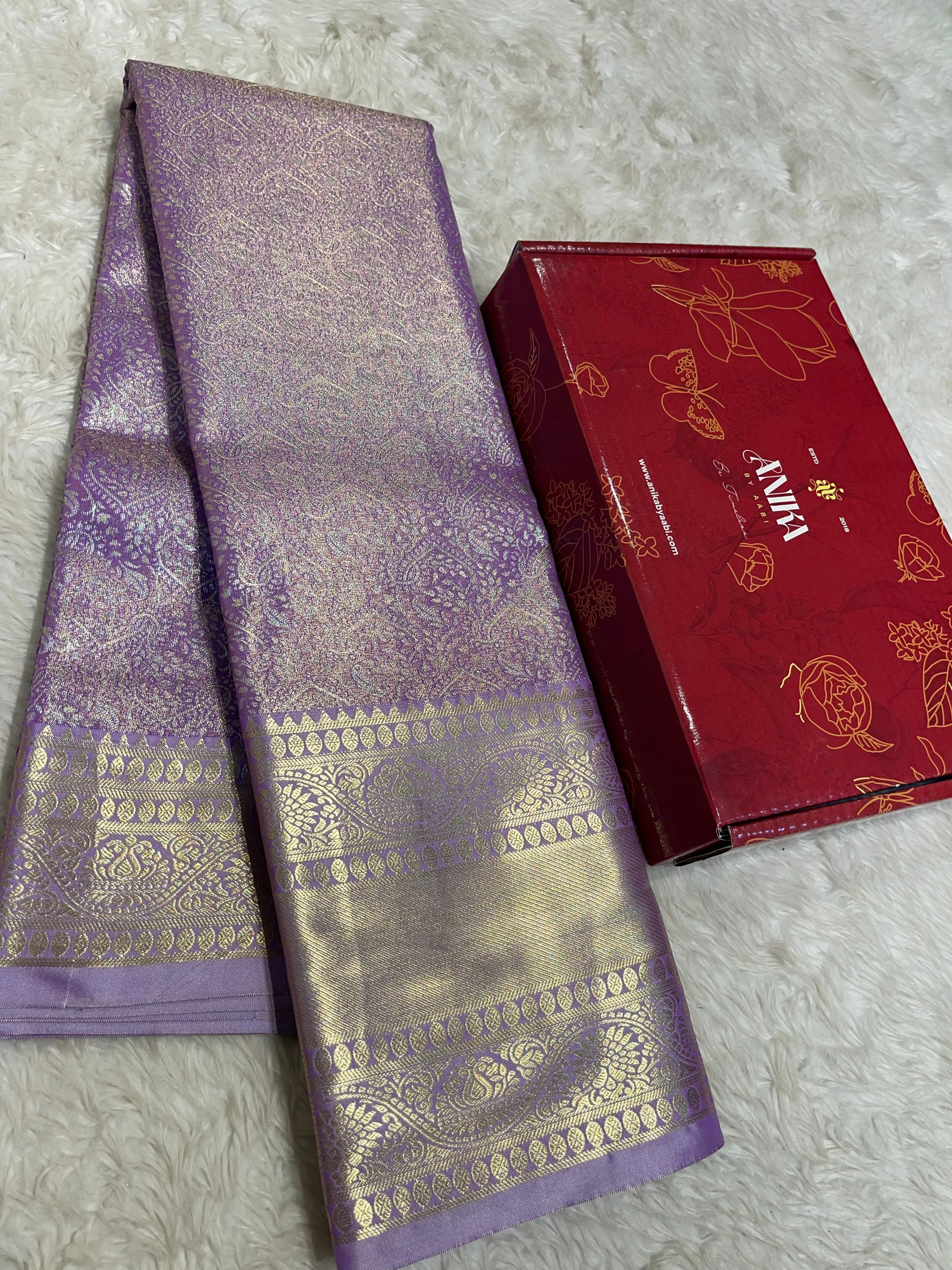 SWAYAMVARAM-LAVENDER BROCADE SAREE