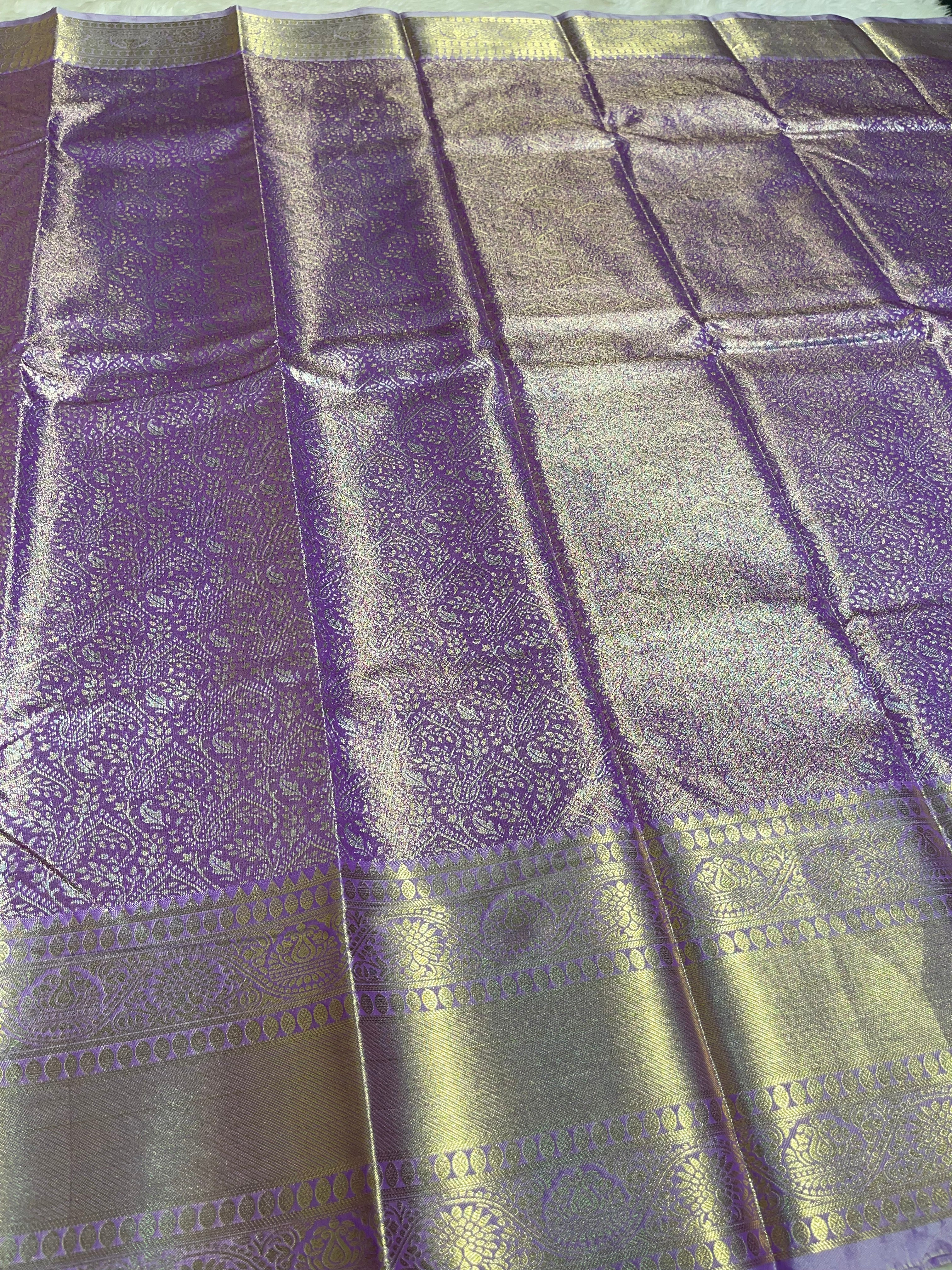 SWAYAMVARAM-LAVENDER BROCADE SAREE