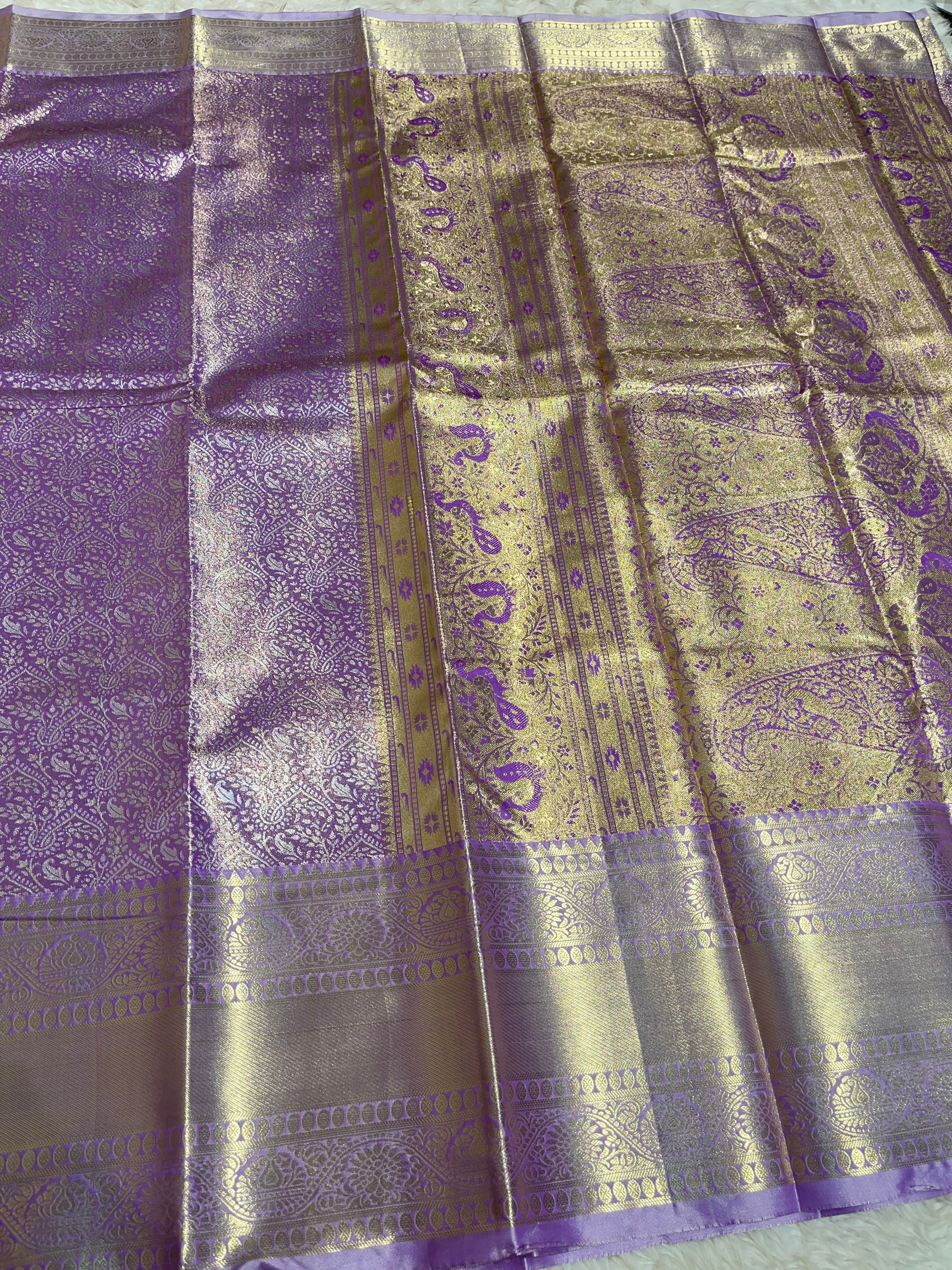 SWAYAMVARAM-LAVENDER BROCADE SAREE