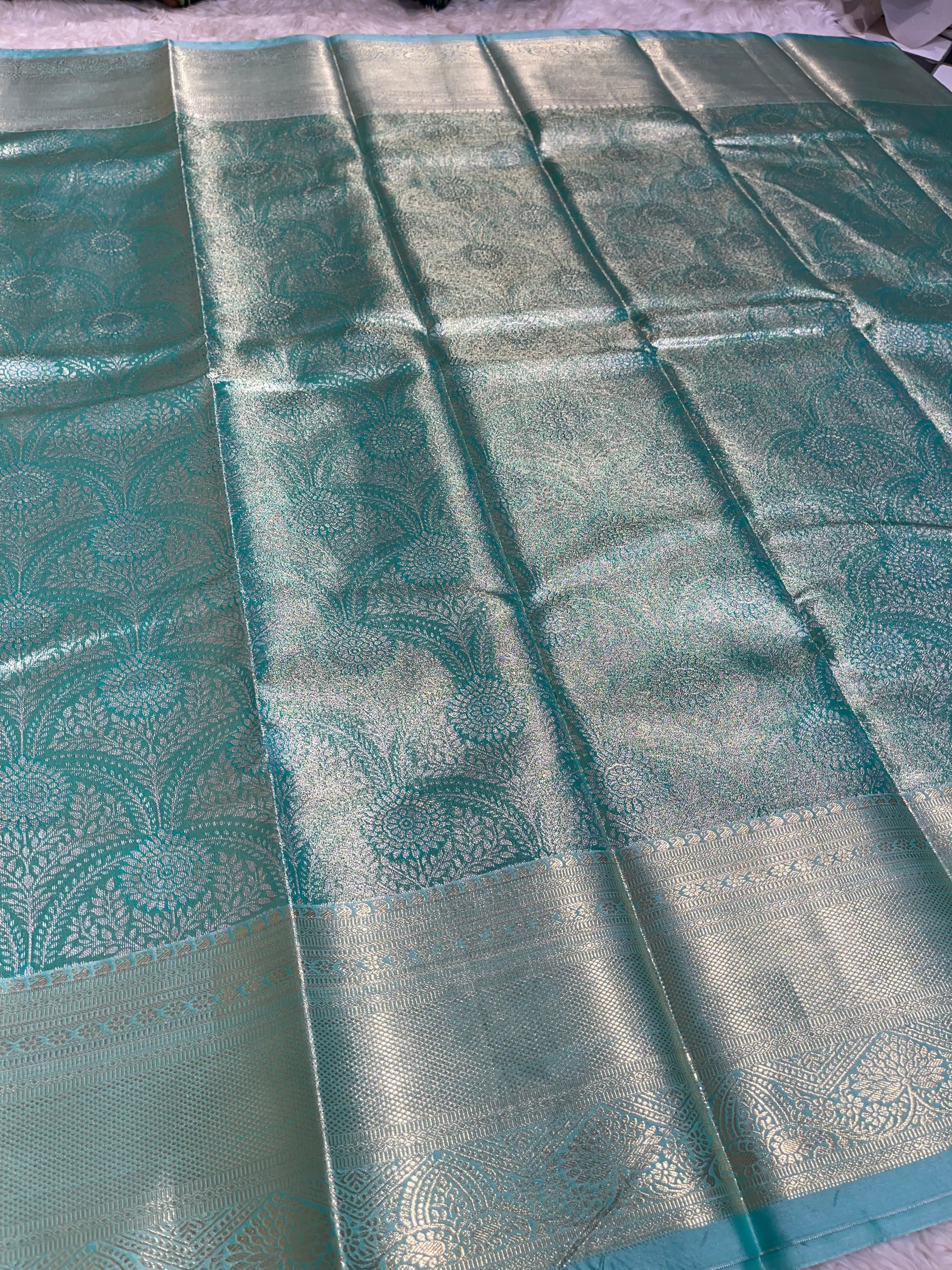 SWAYAMVARAM-SEAGREEN BROCADE SAREE