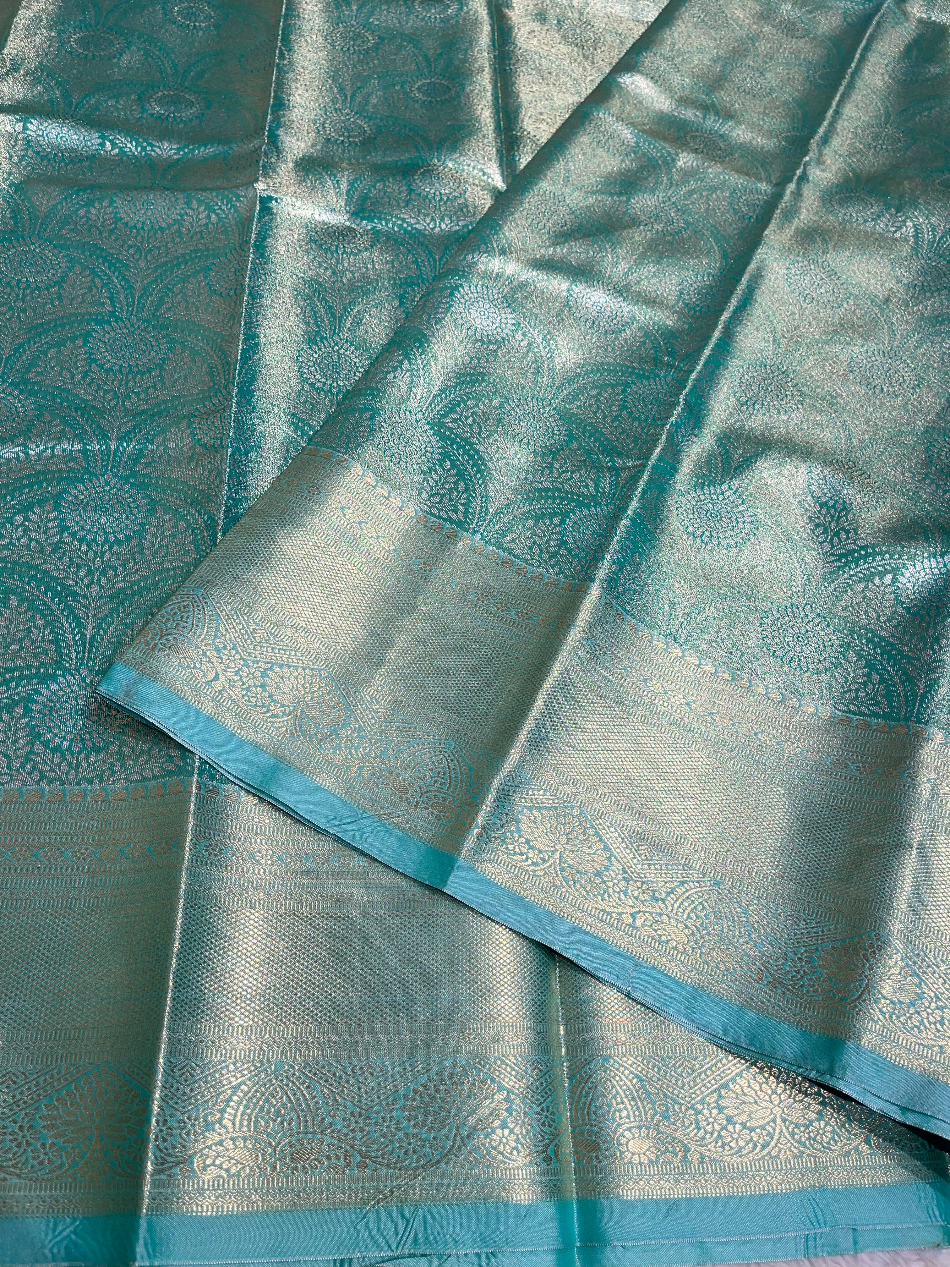 SWAYAMVARAM-SEAGREEN BROCADE SAREE