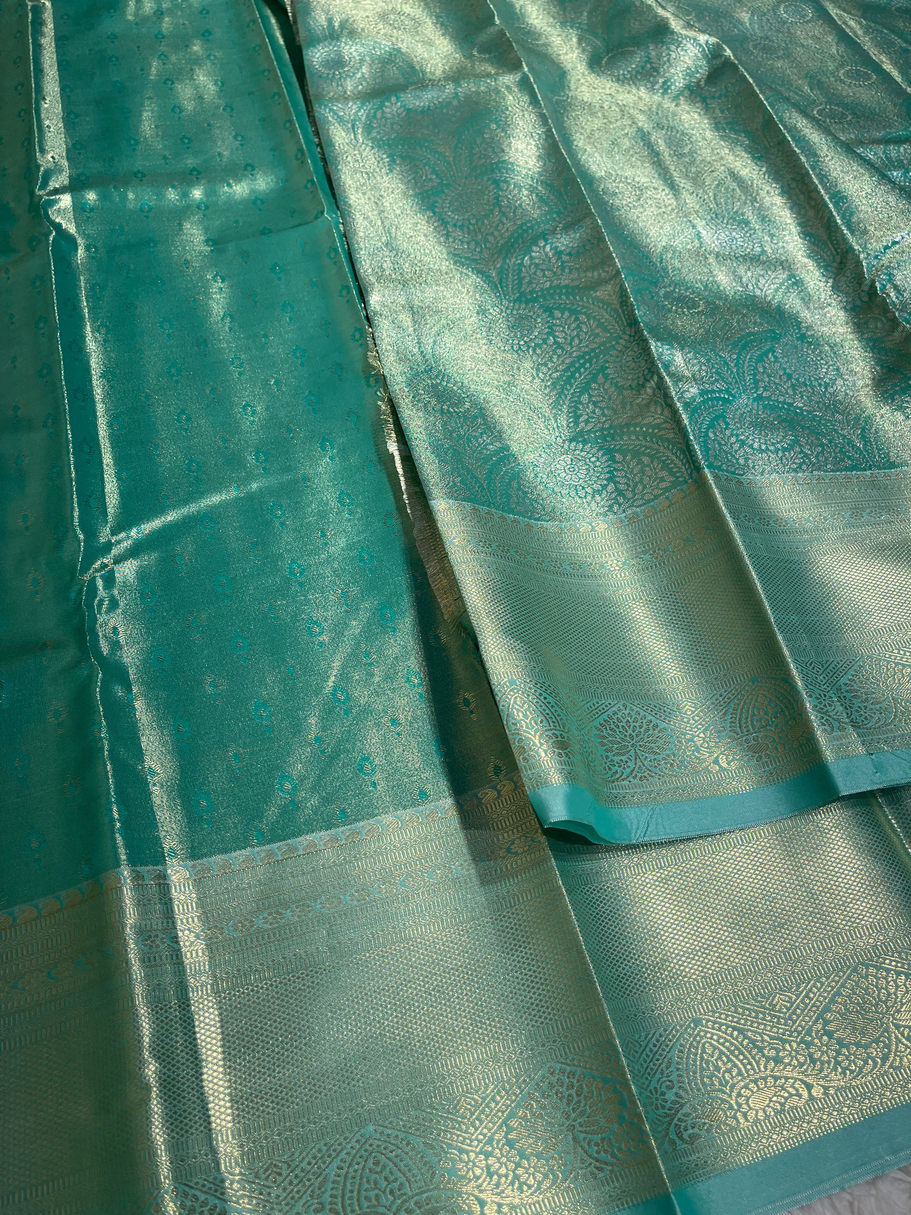 SWAYAMVARAM-SEAGREEN BROCADE SAREE