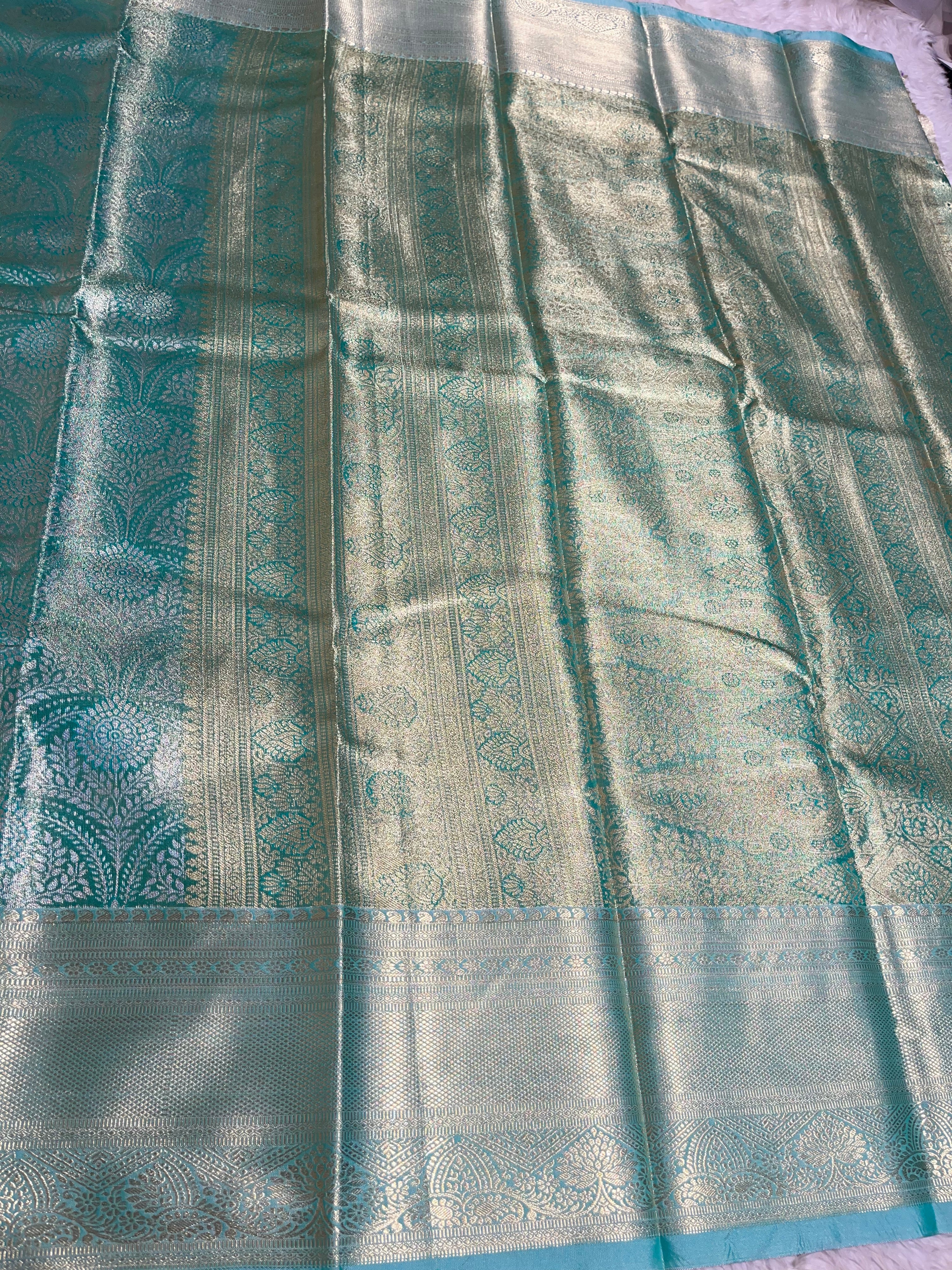 SWAYAMVARAM-SEAGREEN BROCADE SAREE