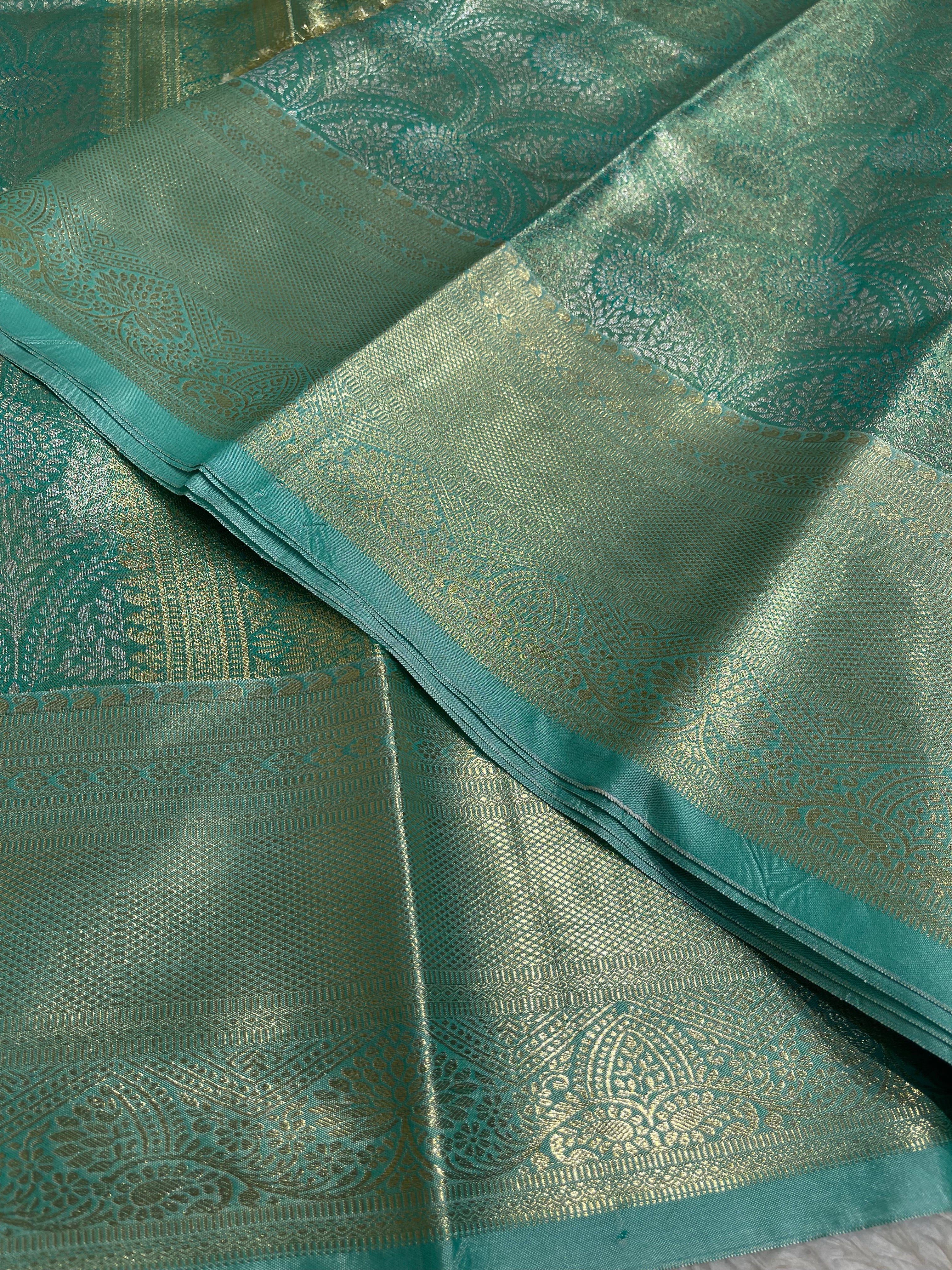 SWAYAMVARAM-SEAGREEN BROCADE SAREE