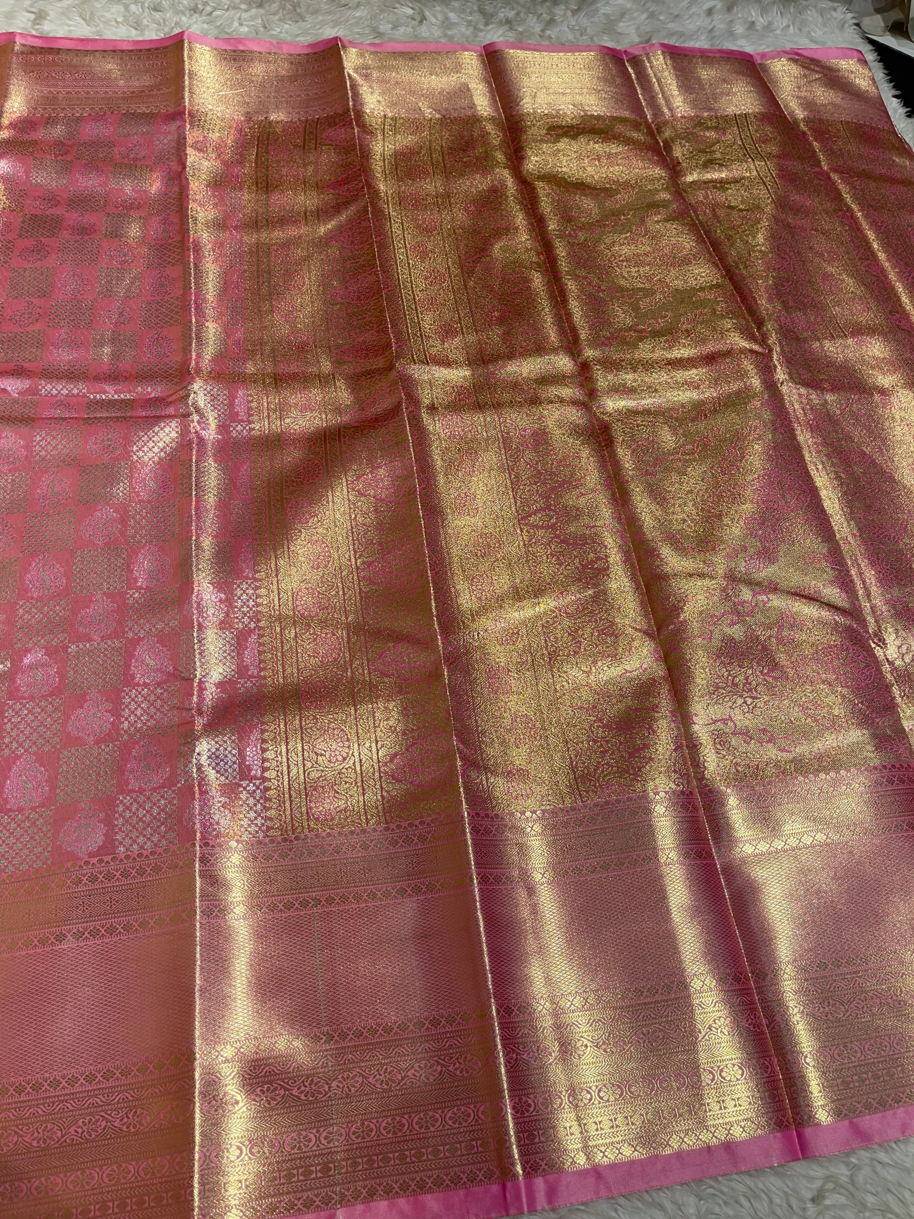 SWAYAMVARAM-BABYPINK DUAL TONE SAREE