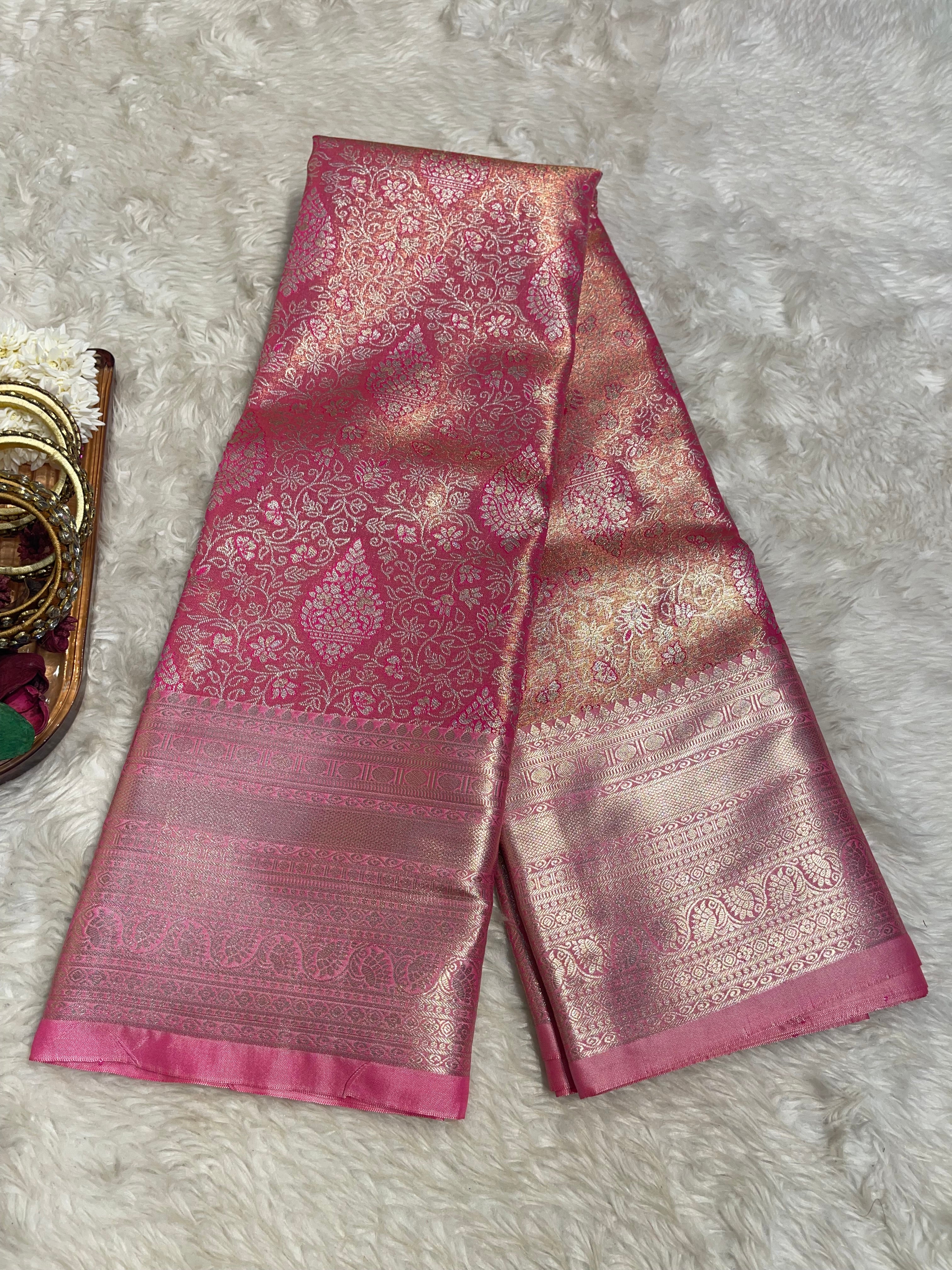 SWAYAMVARAM-FLORAL PINK BRIDAL EDIT SAREE