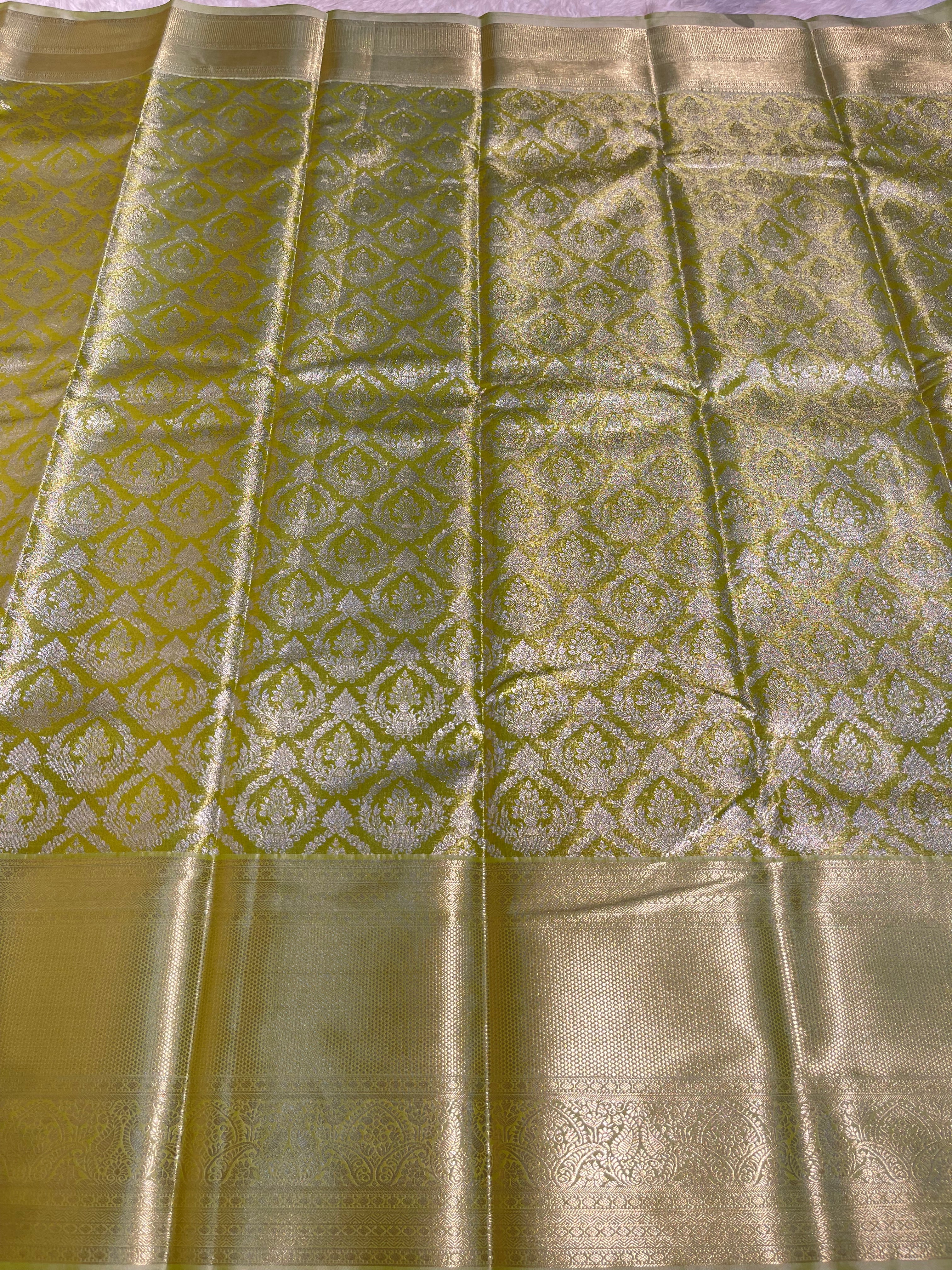 SWAYAMVARAM-GREEN DUAL TONE SAREE