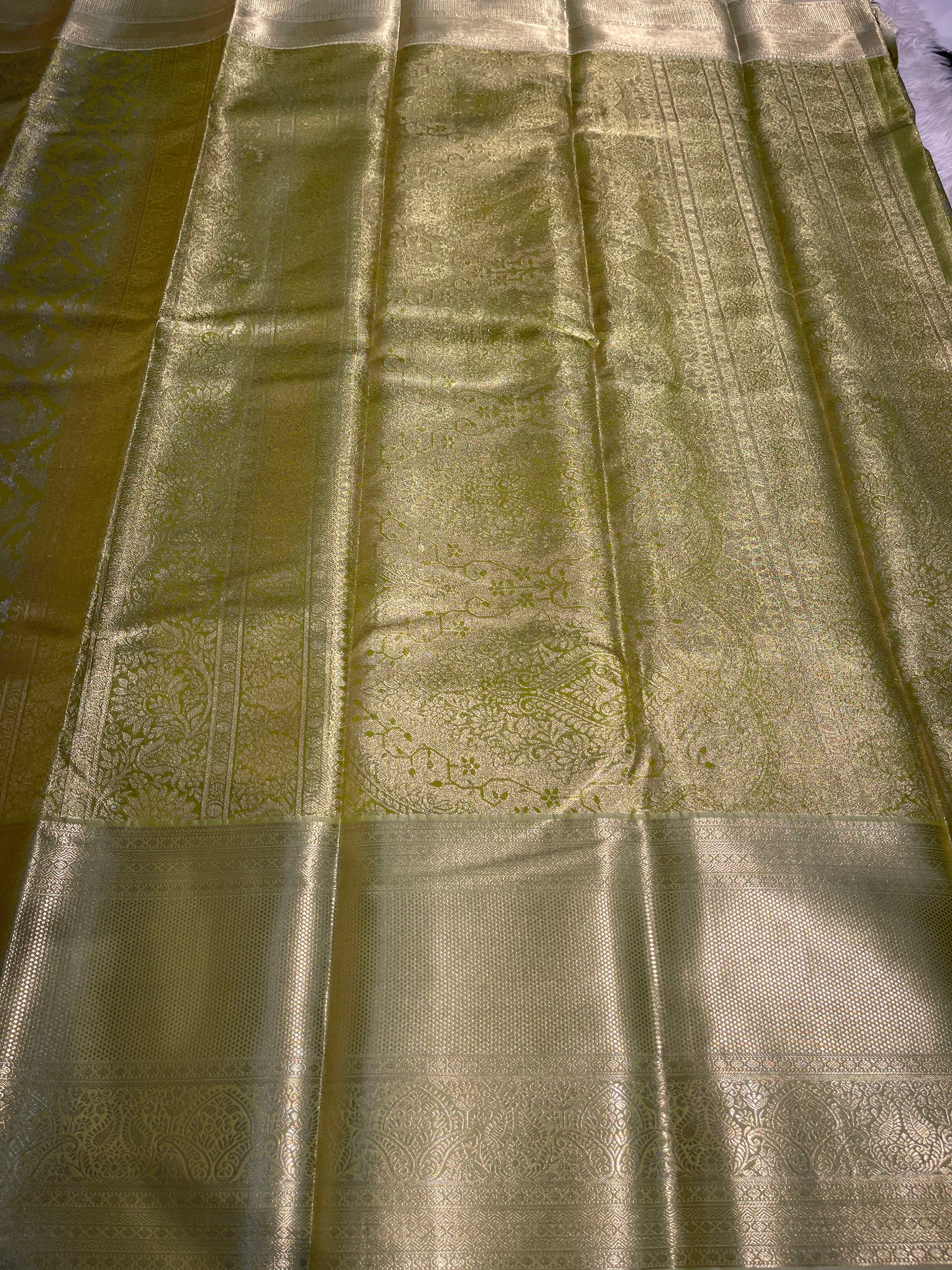 SWAYAMVARAM-GREEN DUAL TONE SAREE