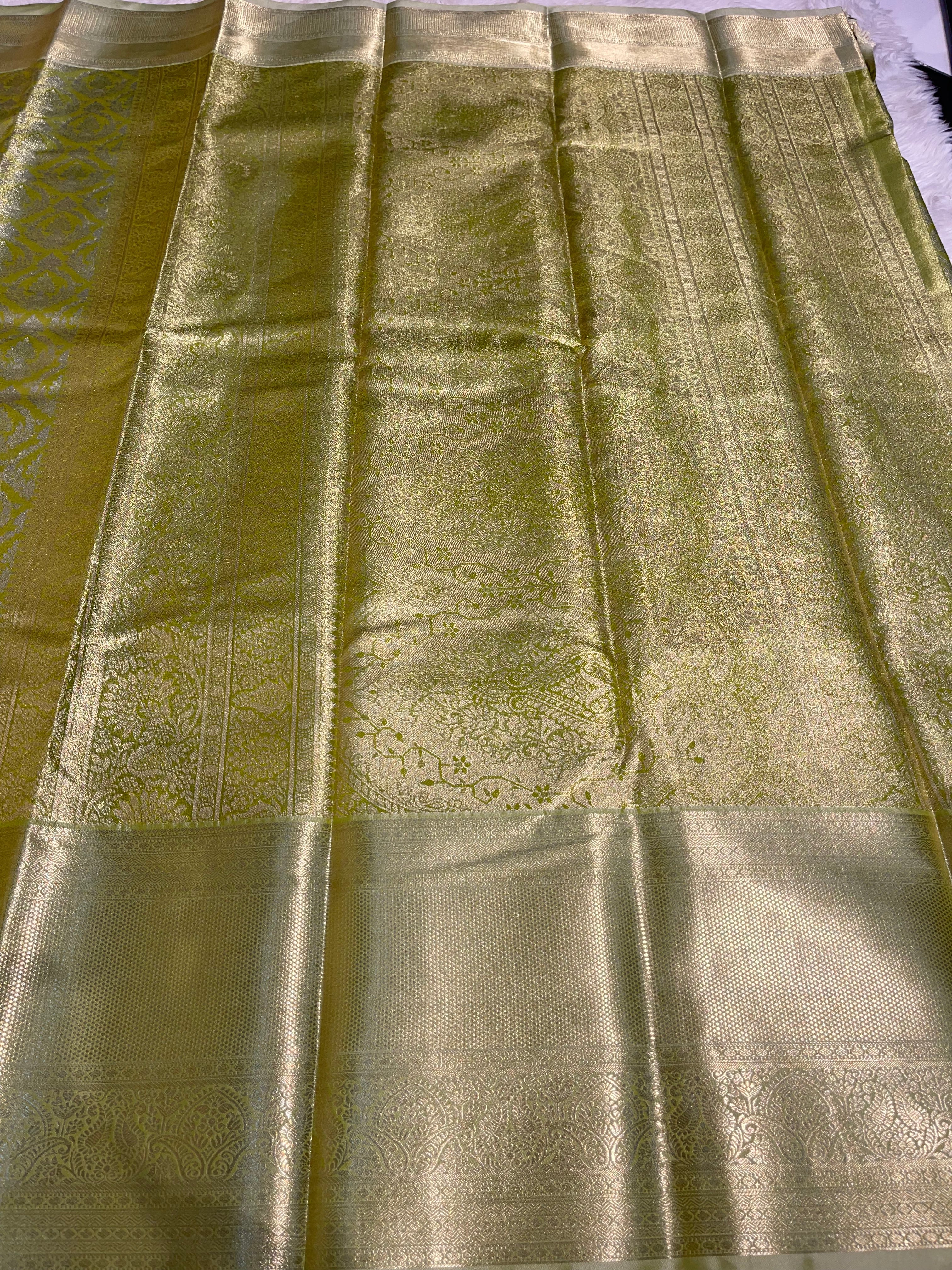 SWAYAMVARAM-GREEN DUAL TONE SAREE