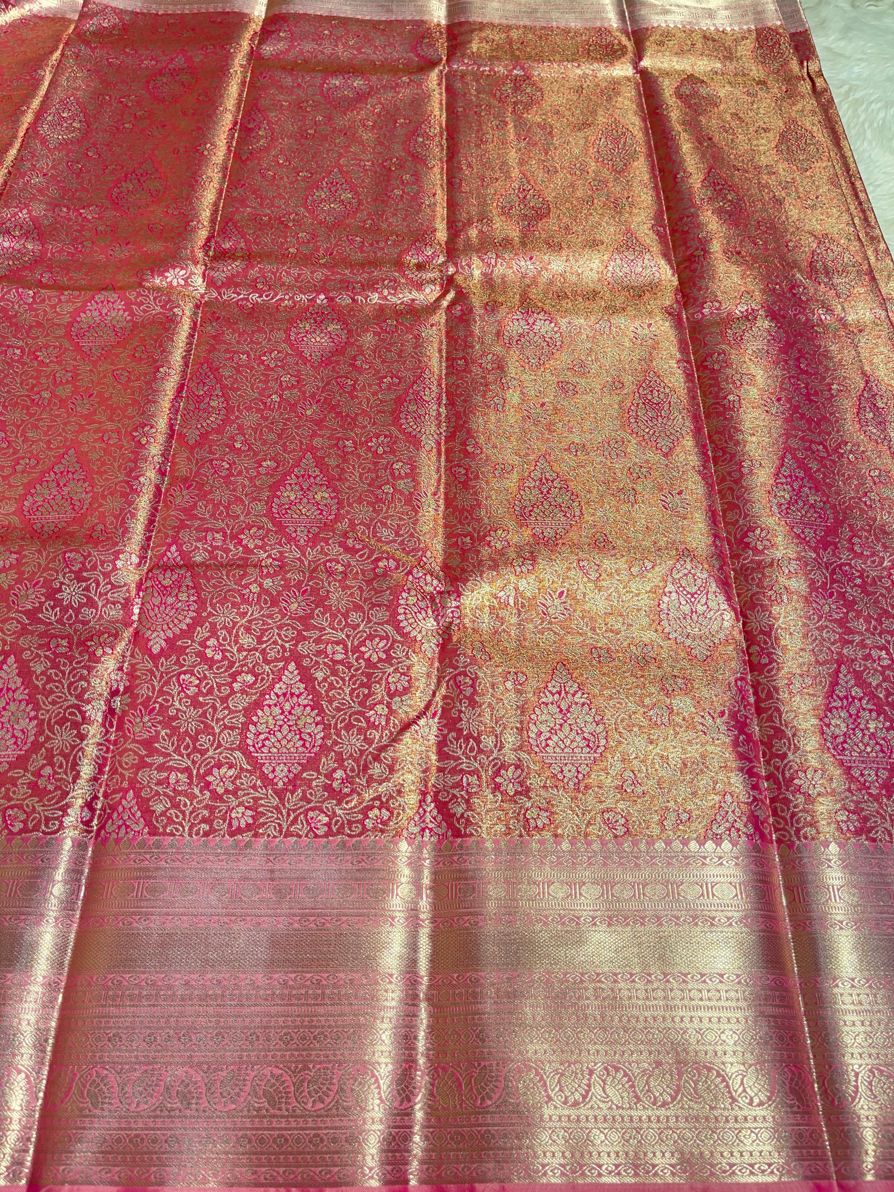 SWAYAMVARAM-FLORAL PINK BRIDAL EDIT SAREE