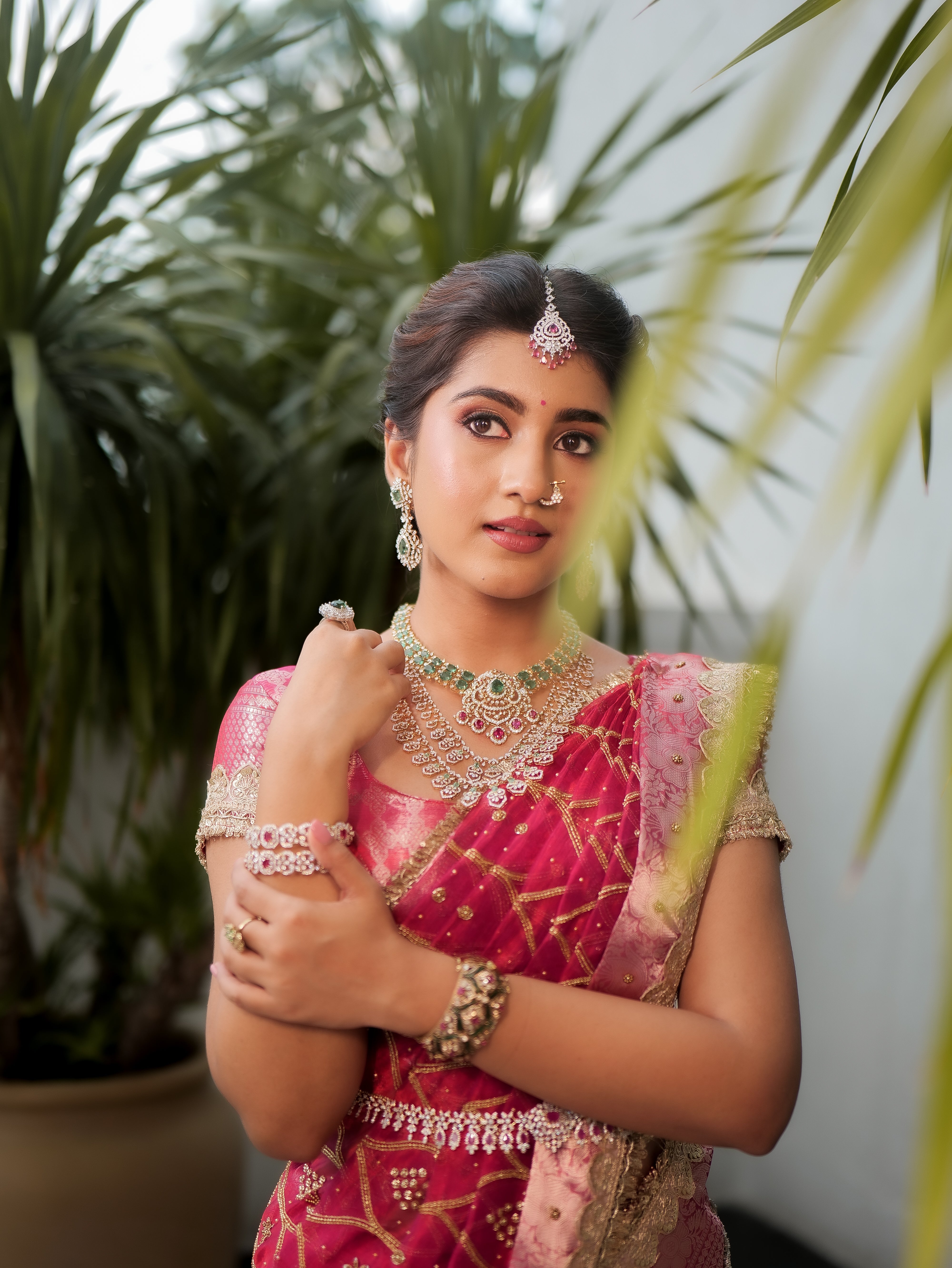 Anika's Banarasi Tissue silk saree-Rani Pink