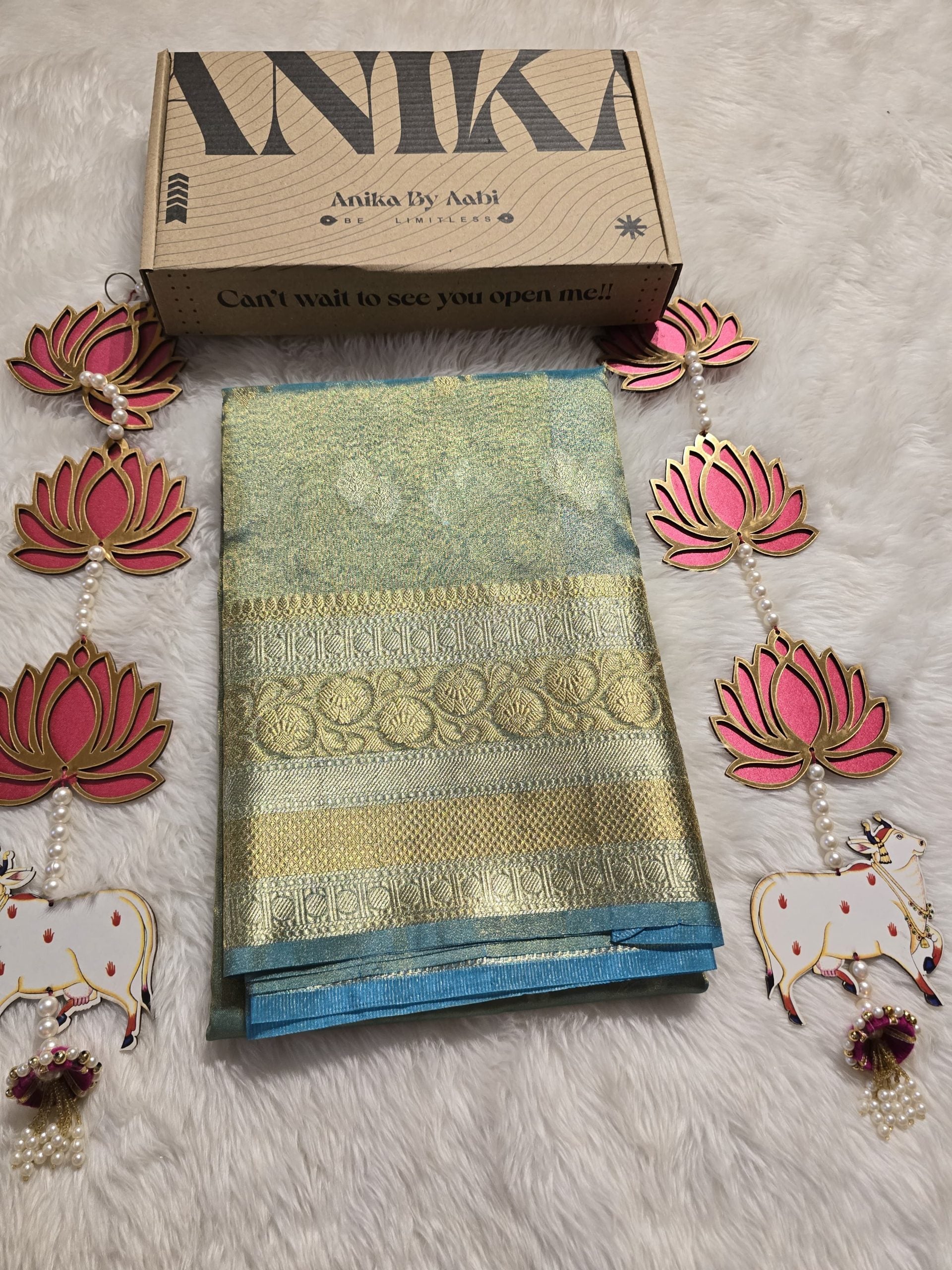 RADHI-METALLI BLUE SAREE