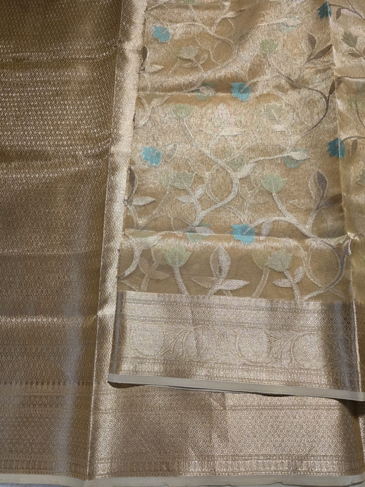 OREGANO - FLORAL PASTEL BEIGE GOLD SAREE