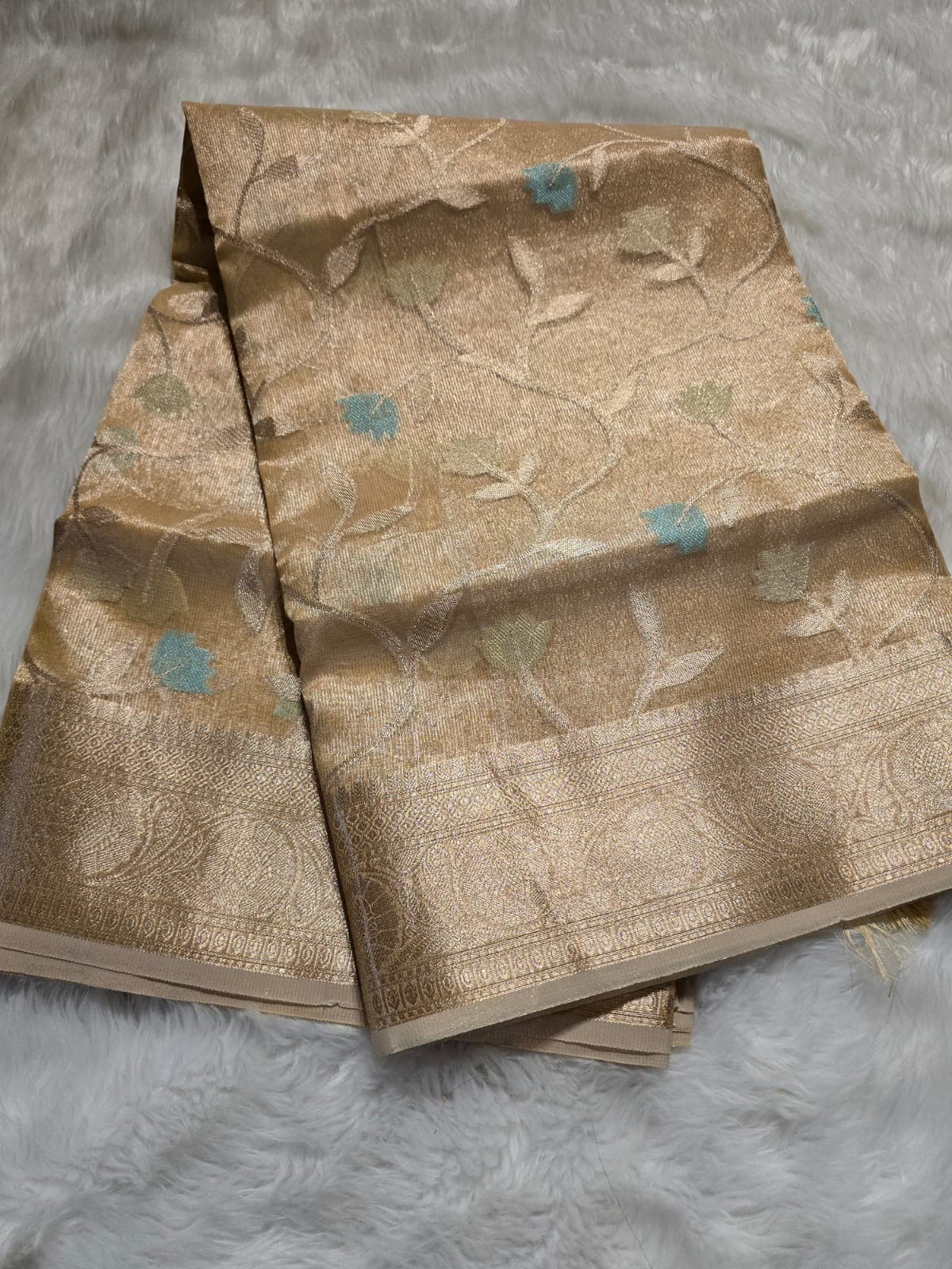 OREGANO - FLORAL PASTEL BEIGE GOLD SAREE