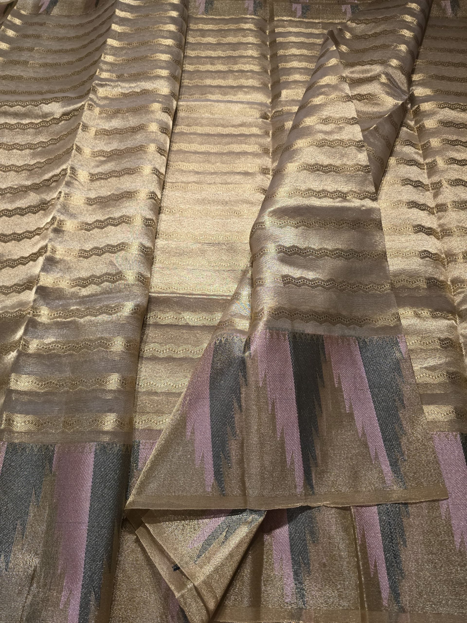 OREGANO-ANTIQUE GOLD TEMPLE SAREE