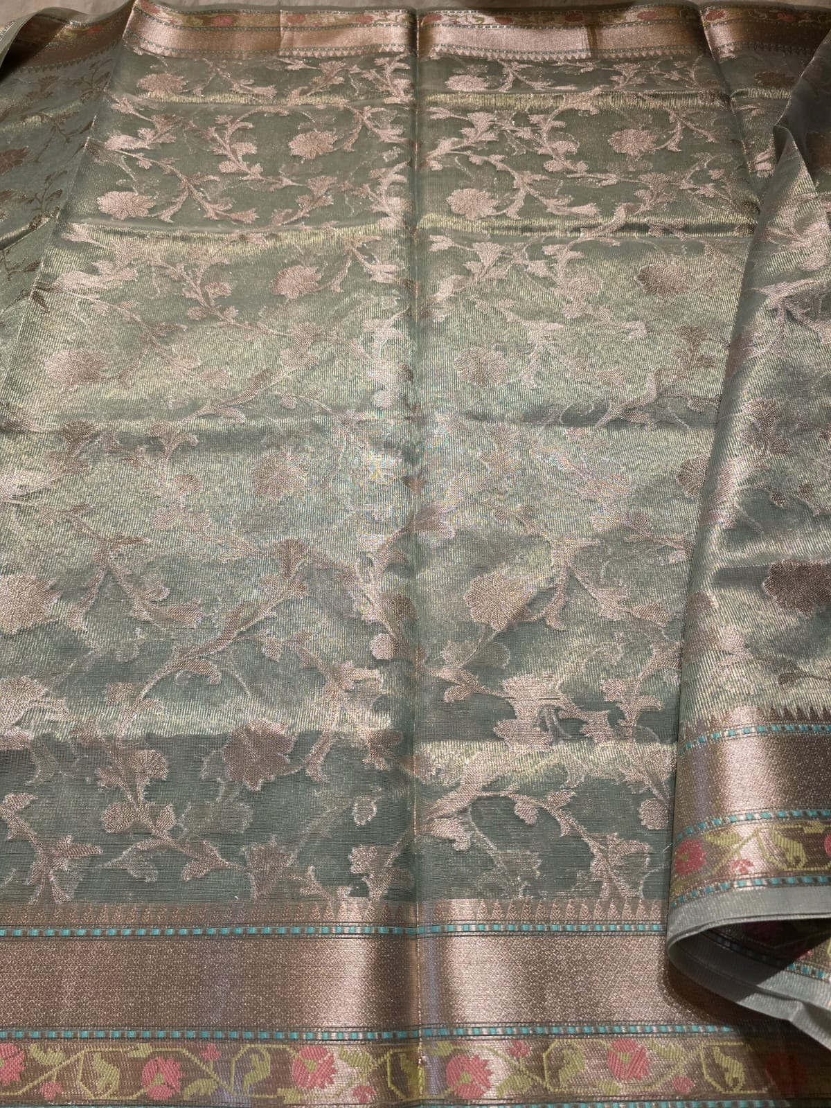 OREGANO -PASTEL TEAL SAREE