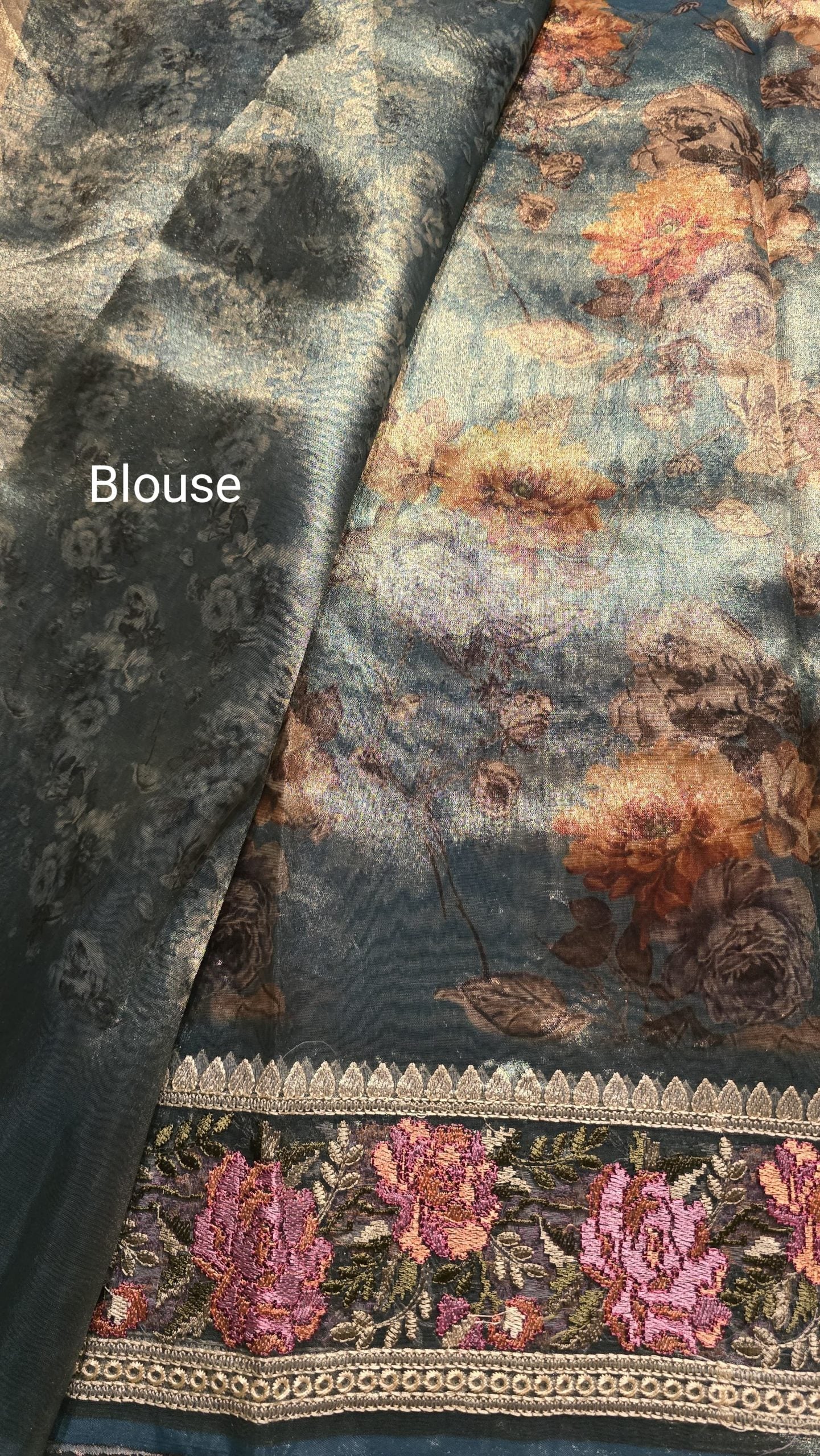 HEERAMANDI-SHEER RAMA BLUE SAREE
