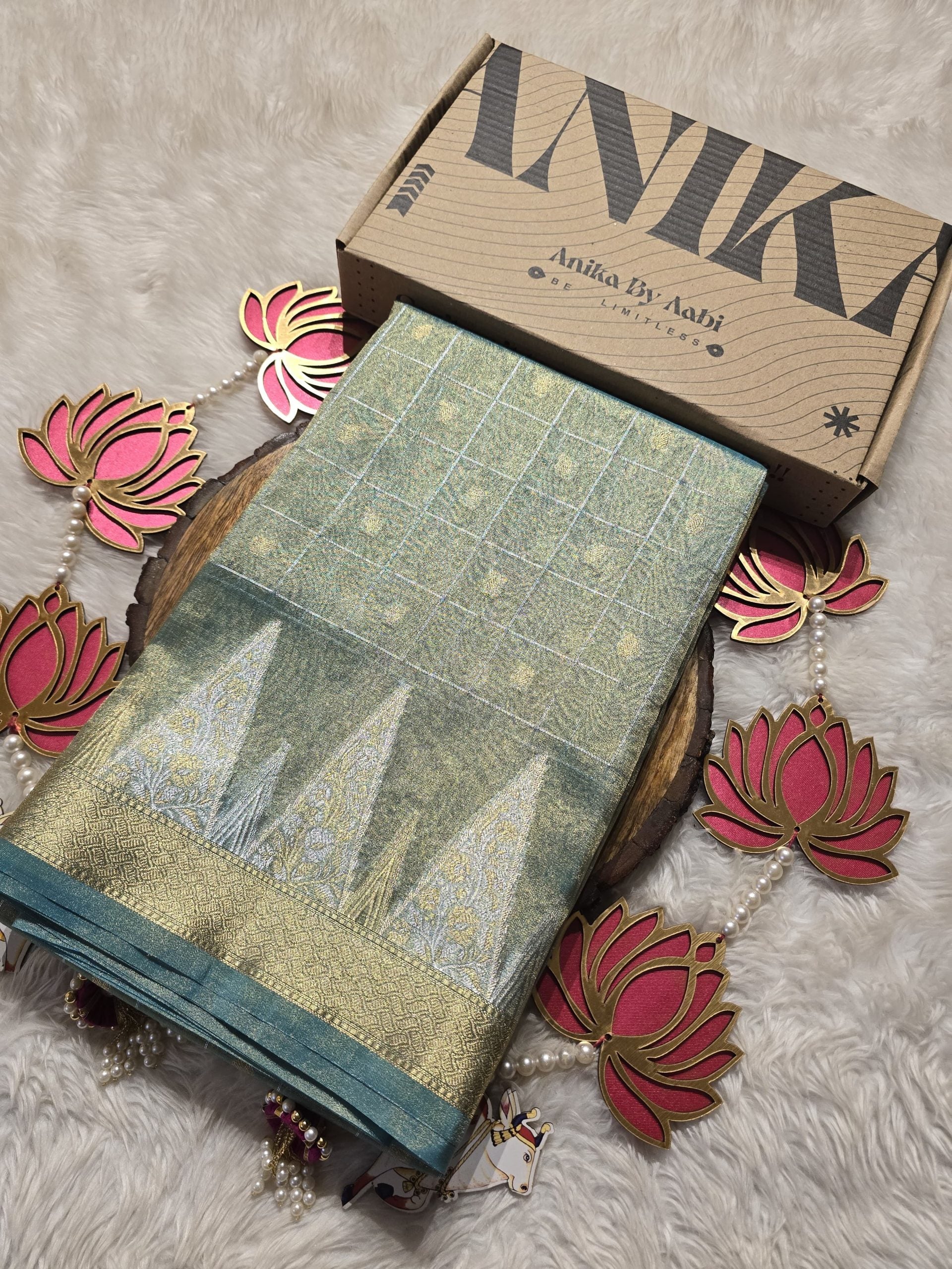 RADHI CHECKS-PASTEL SEA BLUE